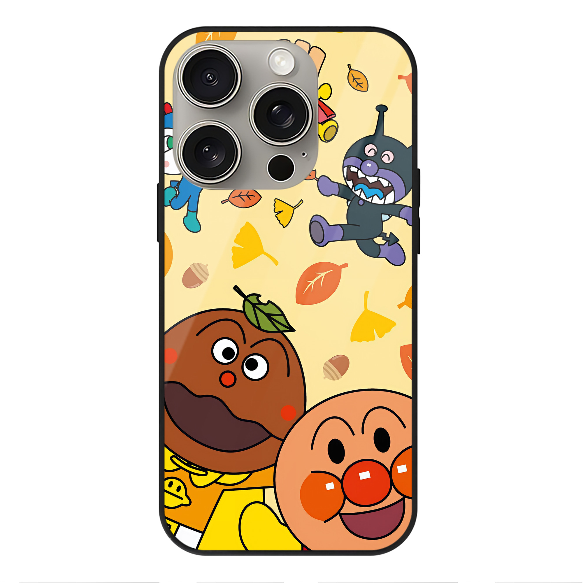 （画像用） アンパンマン Anpanman 【iPhone15Pro対応】スマホケース 耐衝撃＆黄変防止 背面ガラス