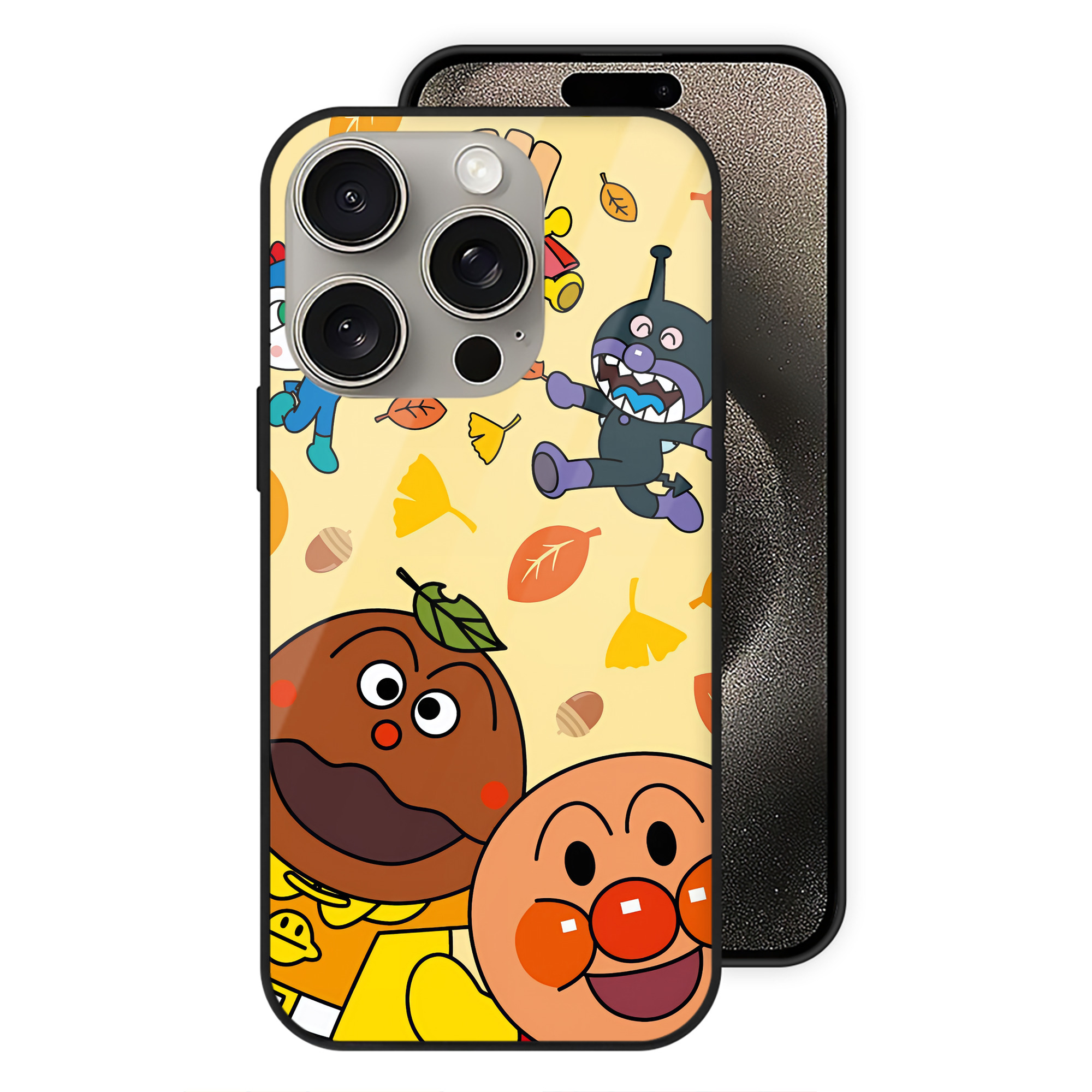 （画像用） アンパンマン Anpanman 【iPhone15Pro対応】スマホケース 耐衝撃＆黄変防止 背面ガラス