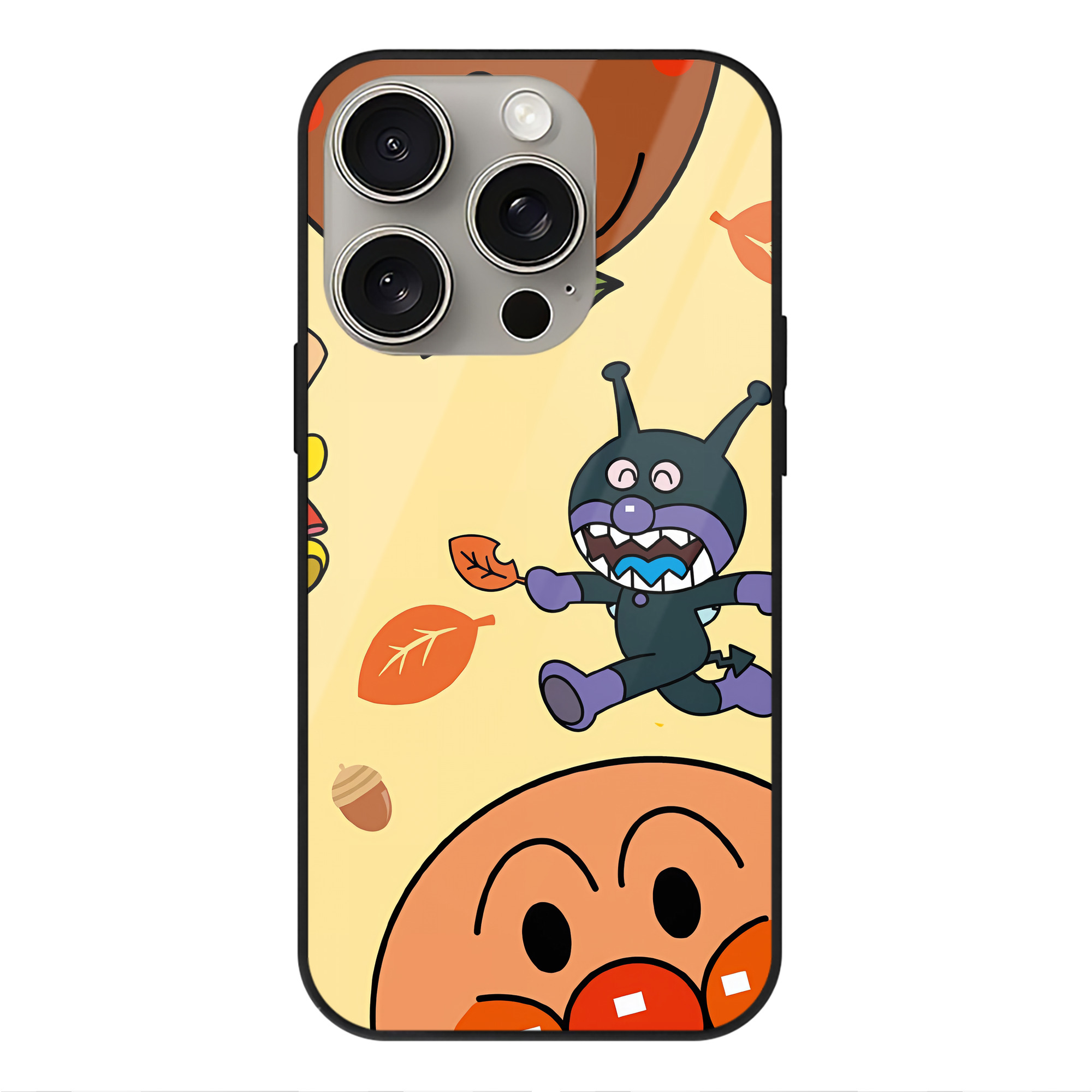 （画像用） アンパンマン Anpanman 【iPhone15Pro対応】スマホケース 耐衝撃＆黄変防止 背面ガラス