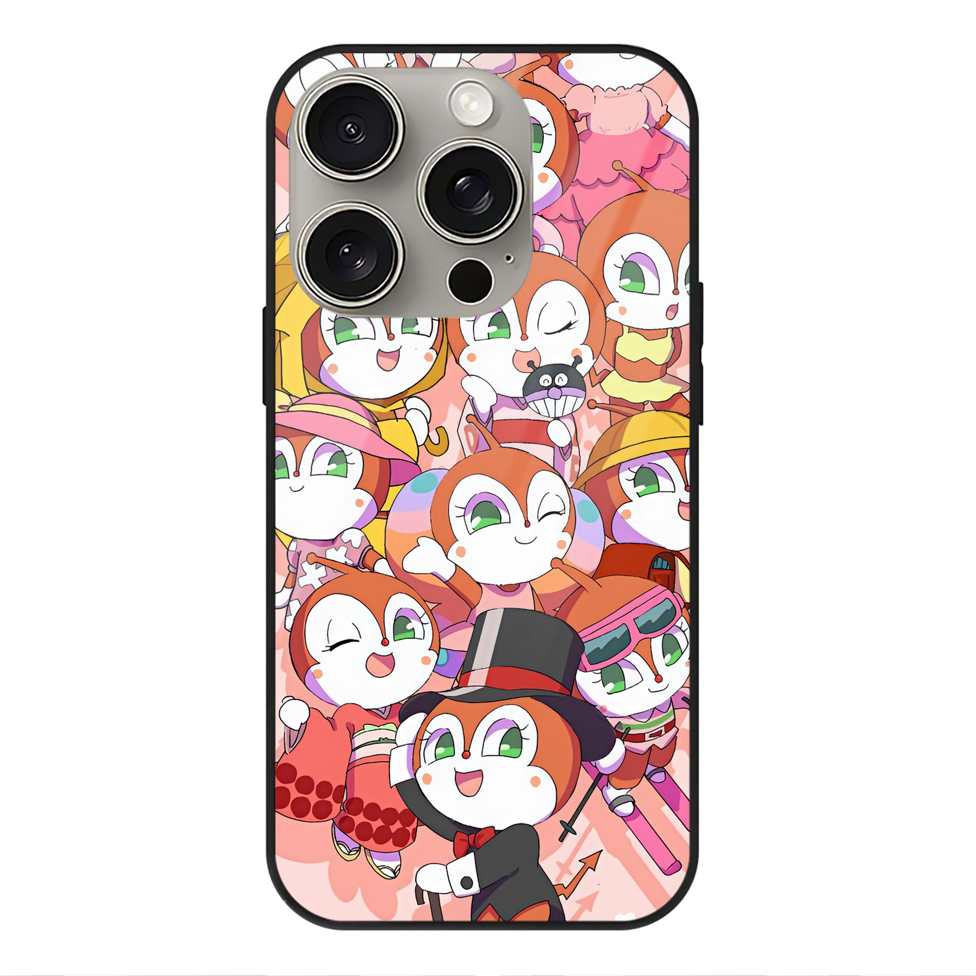 （画像用） アンパンマン Anpanman 【iPhone15Pro対応】スマホケース 耐衝撃＆黄変防止 背面ガラス