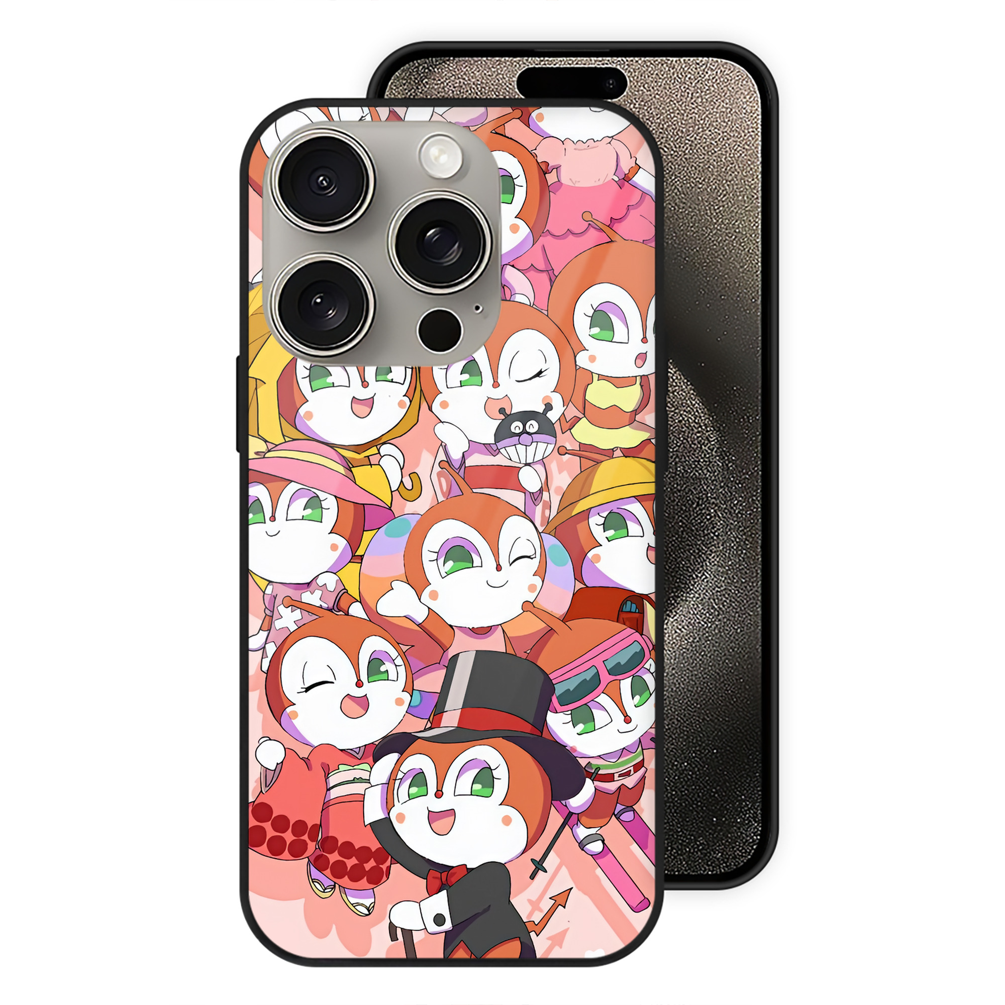 （画像用） アンパンマン Anpanman 【iPhone15Pro対応】スマホケース 耐衝撃＆黄変防止 背面ガラス