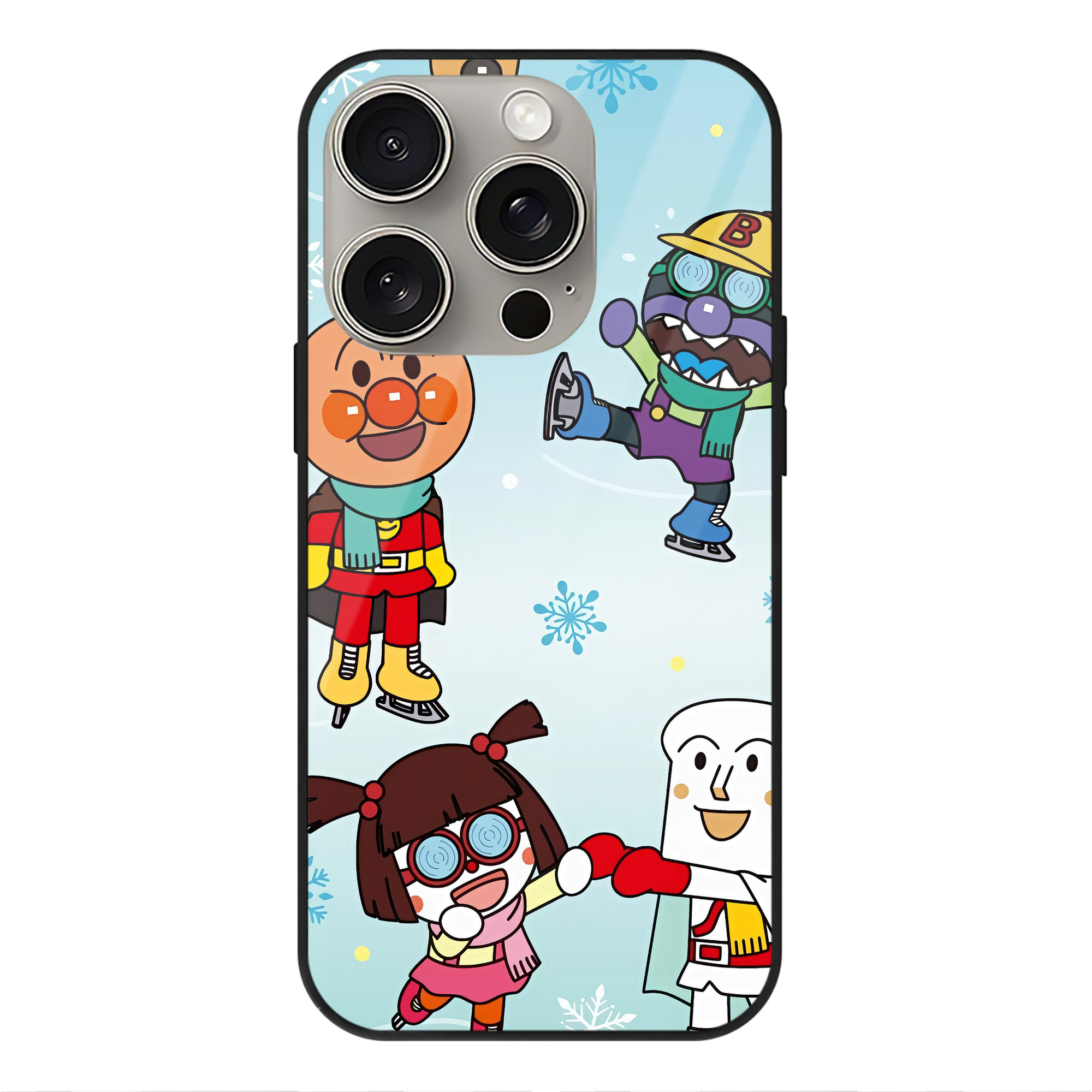 （画像用） アンパンマン Anpanman 【iPhone15Pro対応】スマホケース 耐衝撃＆黄変防止 背面ガラス