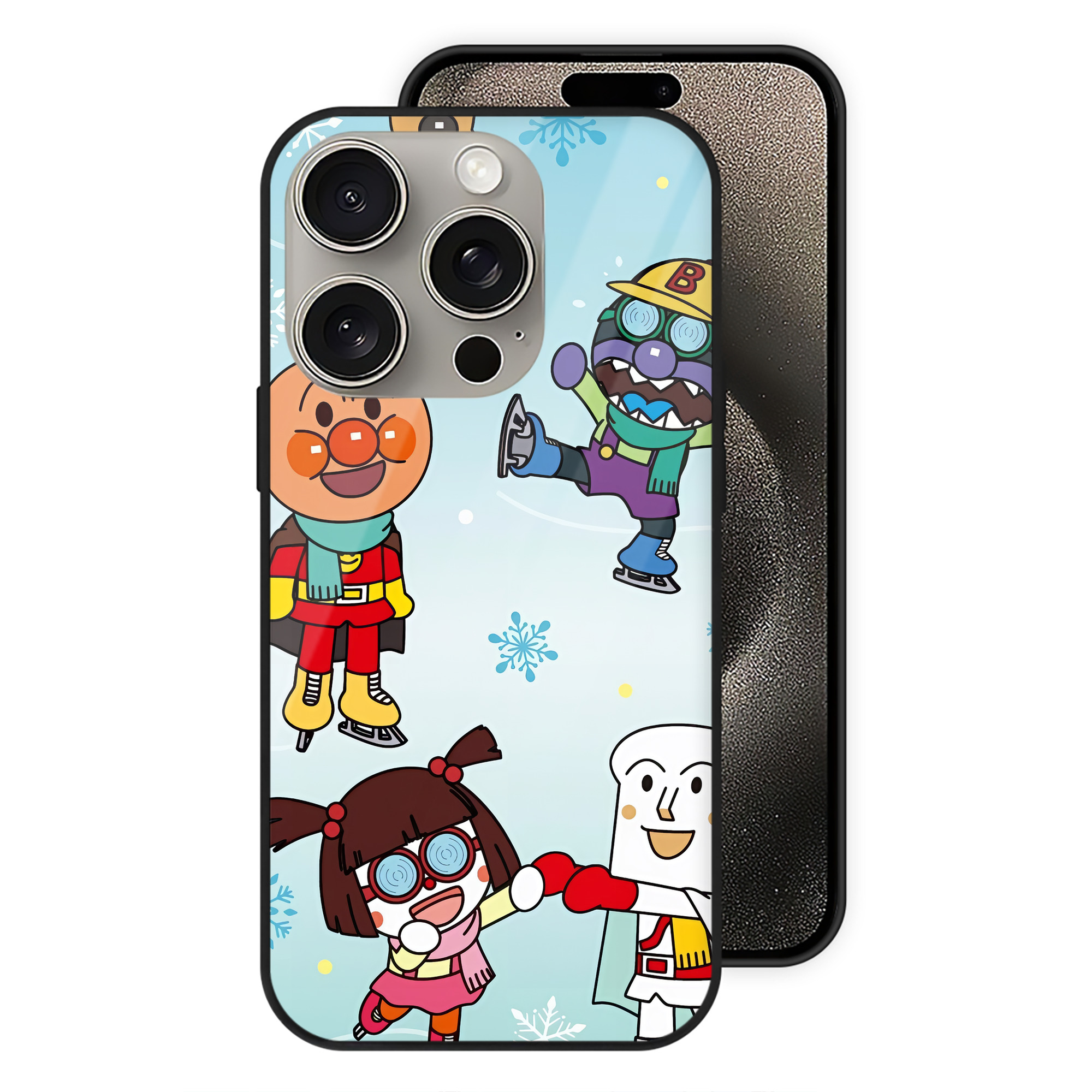 （画像用） アンパンマン Anpanman 【iPhone15Pro対応】スマホケース 耐衝撃＆黄変防止 背面ガラス