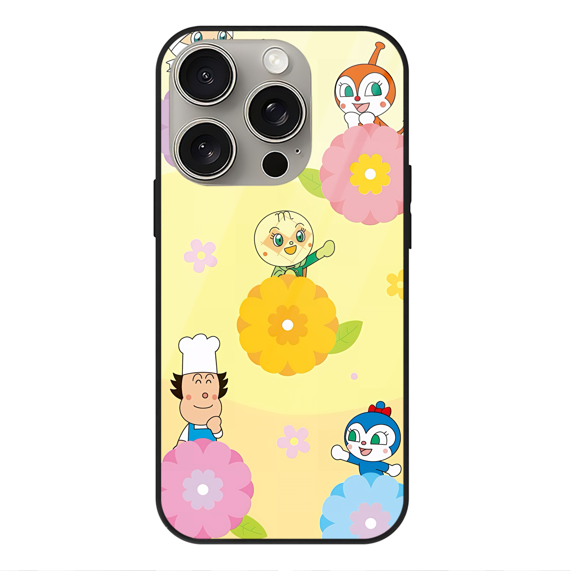 （画像用） アンパンマン Anpanman 【iPhone15Pro対応】スマホケース 耐衝撃＆黄変防止 背面ガラス