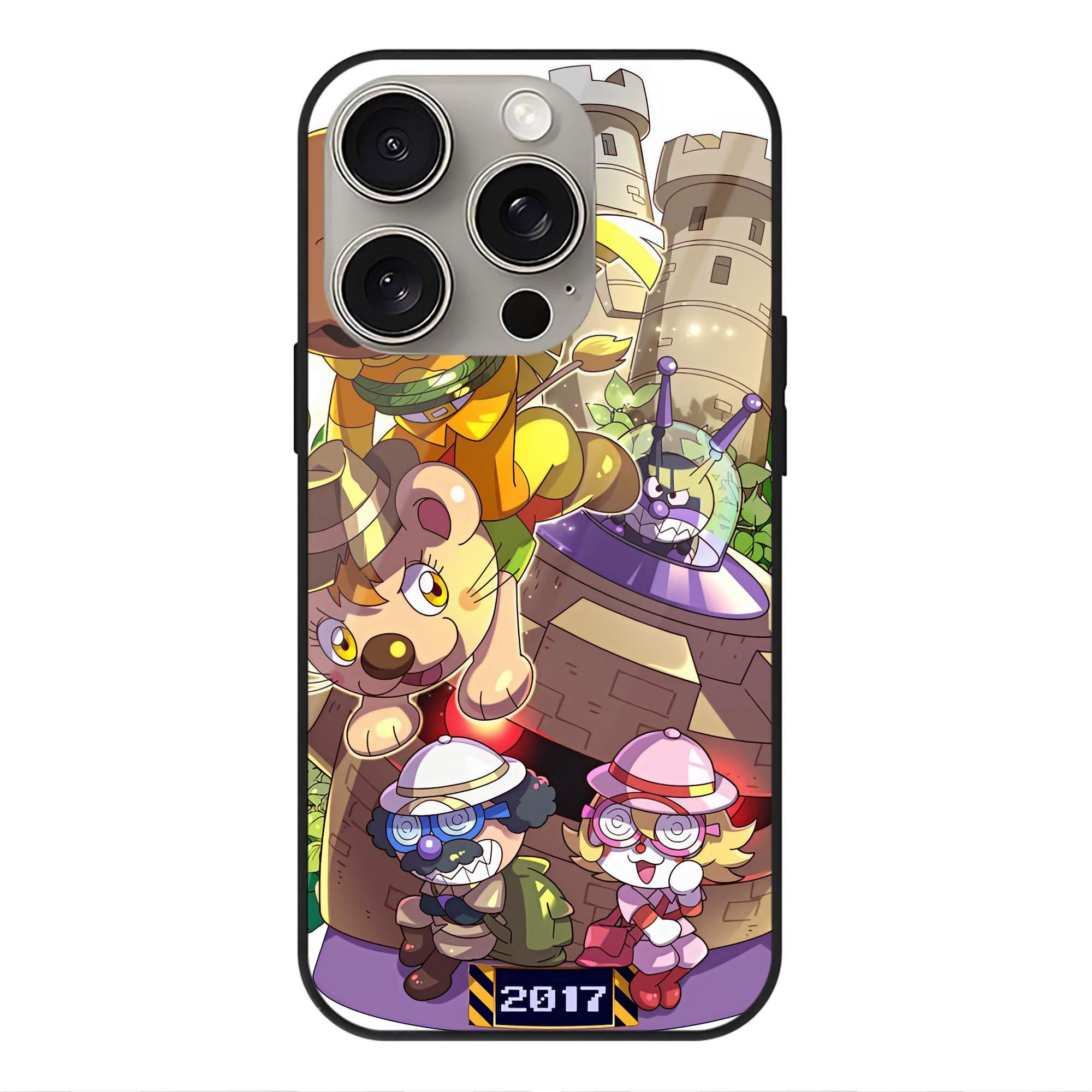 （画像用） アンパンマン Anpanman 【iPhone15Pro対応】スマホケース 耐衝撃＆黄変防止 背面ガラス