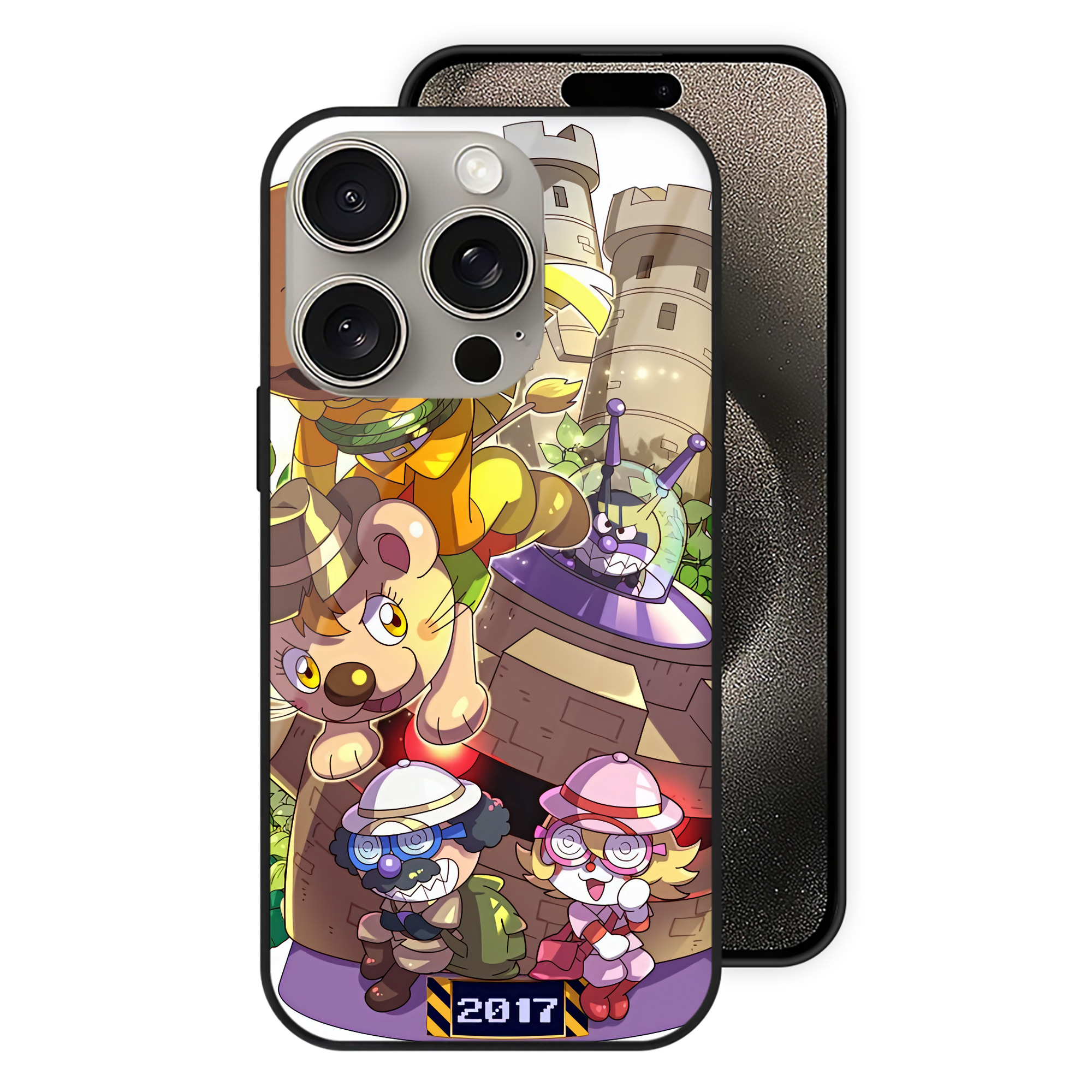 （画像用） アンパンマン Anpanman 【iPhone15Pro対応】スマホケース 耐衝撃＆黄変防止 背面ガラス