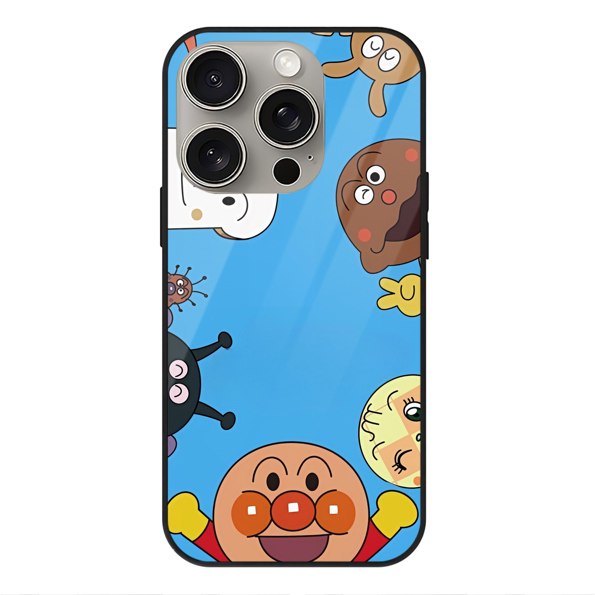 （画像用） アンパンマン Anpanman 【iPhone15Pro対応】スマホケース 耐衝撃＆黄変防止 背面ガラス