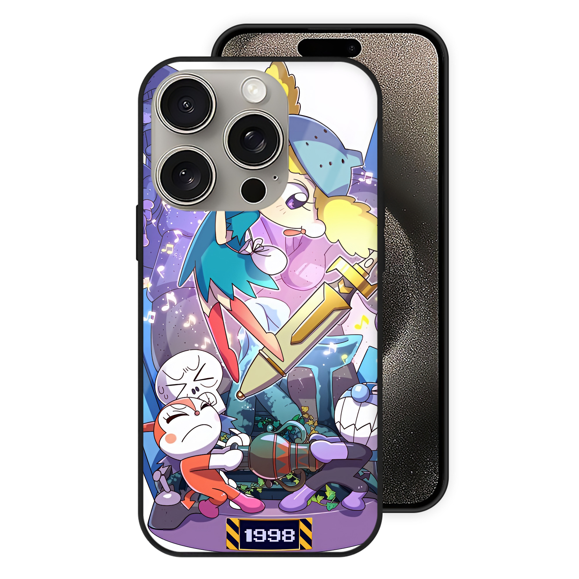 （画像用） アンパンマン Anpanman 【iPhone15Pro対応】スマホケース 耐衝撃＆黄変防止 背面ガラス