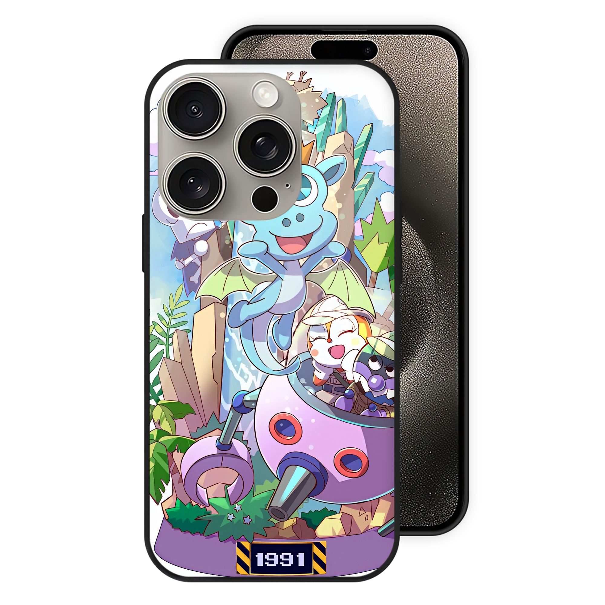 （画像用） アンパンマン Anpanman 【iPhone15Pro対応】スマホケース 耐衝撃＆黄変防止 背面ガラス