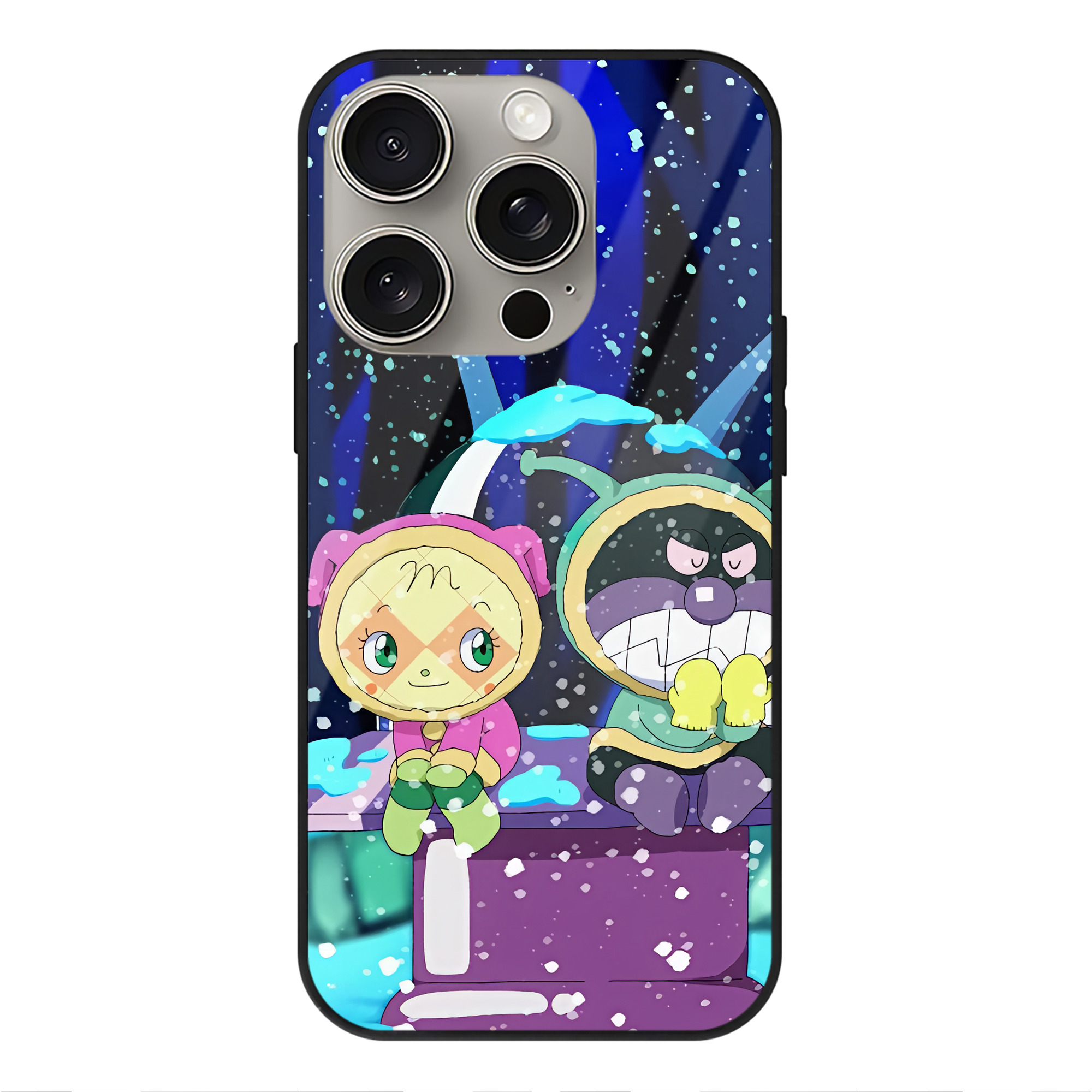 （画像用） アンパンマン Anpanman 【iPhone15Pro対応】スマホケース 耐衝撃＆黄変防止 背面ガラス
