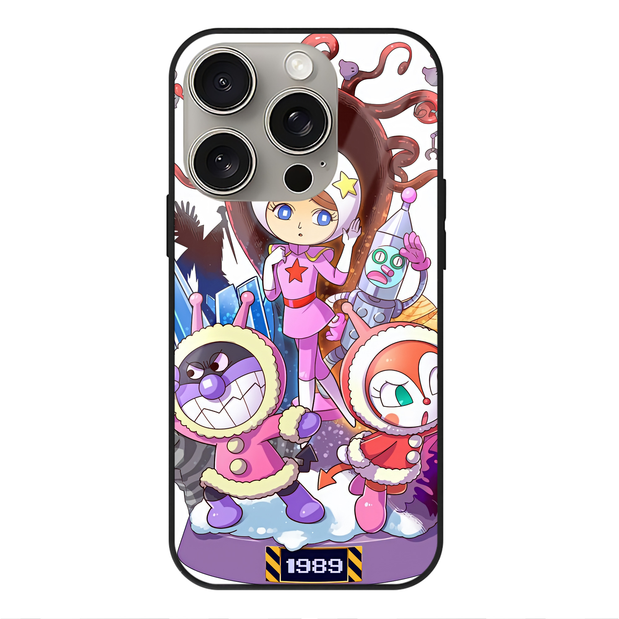 （画像用） アンパンマン Anpanman 【iPhone15Pro対応】スマホケース 耐衝撃＆黄変防止 背面ガラス