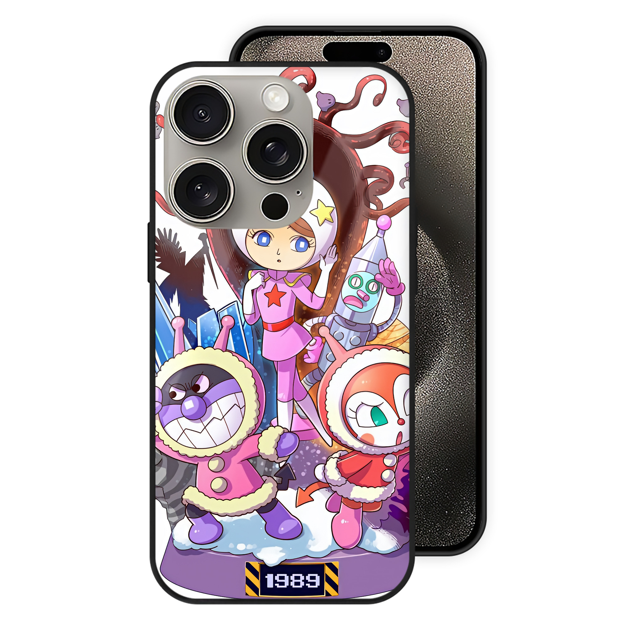 （画像用） アンパンマン Anpanman 【iPhone15Pro対応】スマホケース 耐衝撃＆黄変防止 背面ガラス