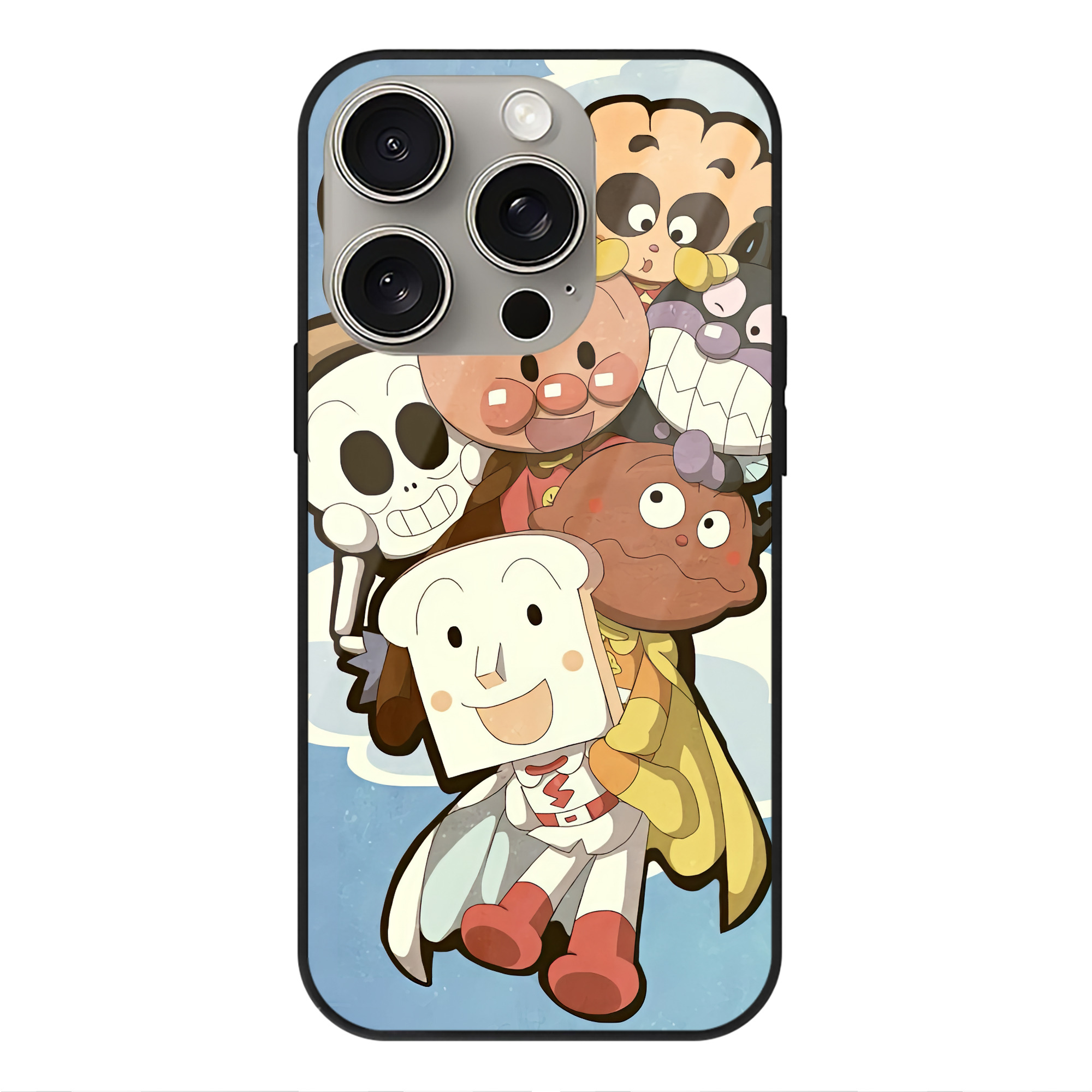 （画像用） アンパンマン Anpanman 【iPhone15Pro対応】スマホケース 耐衝撃＆黄変防止 背面ガラス