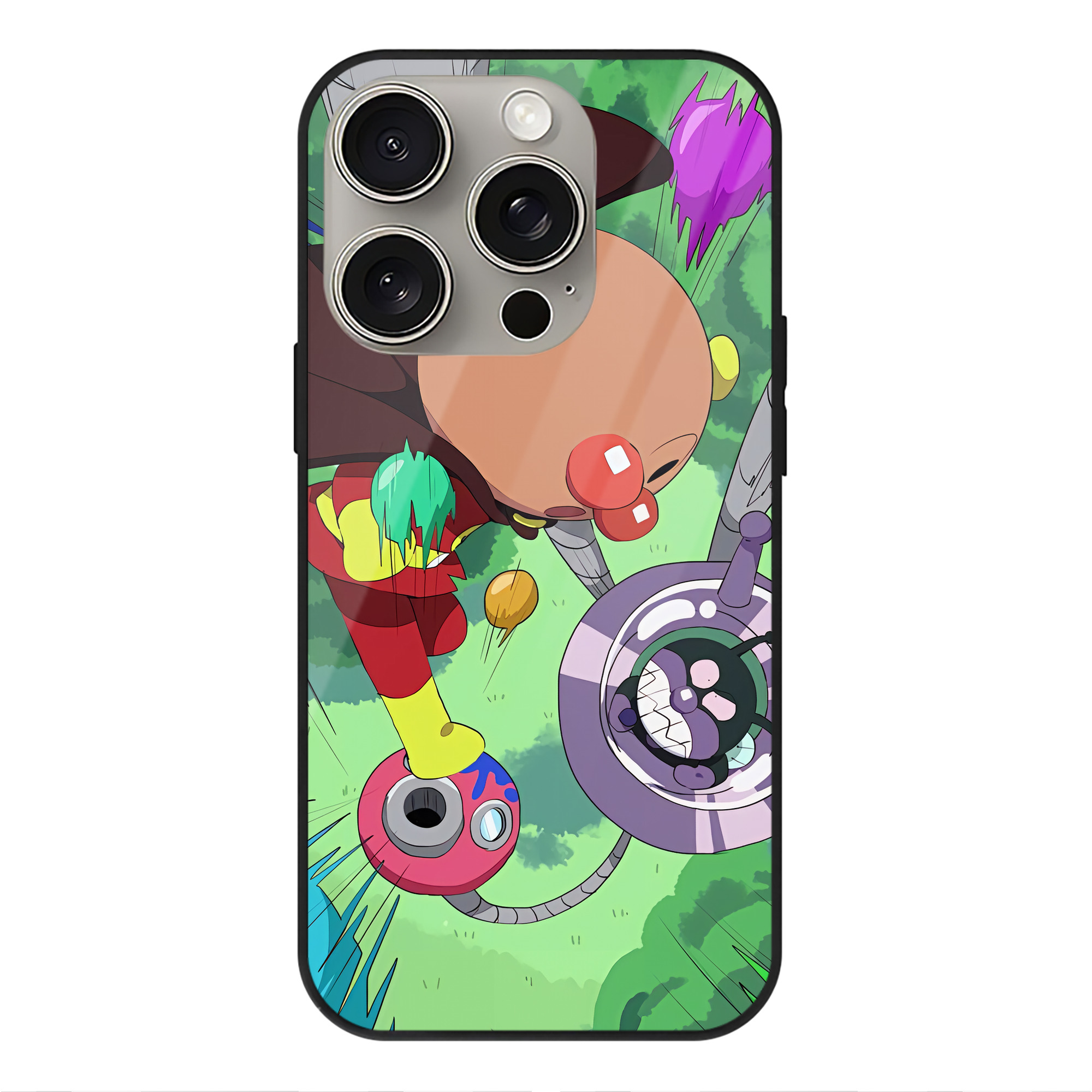 （画像用） アンパンマン Anpanman 【iPhone15Pro対応】スマホケース 耐衝撃＆黄変防止 背面ガラス