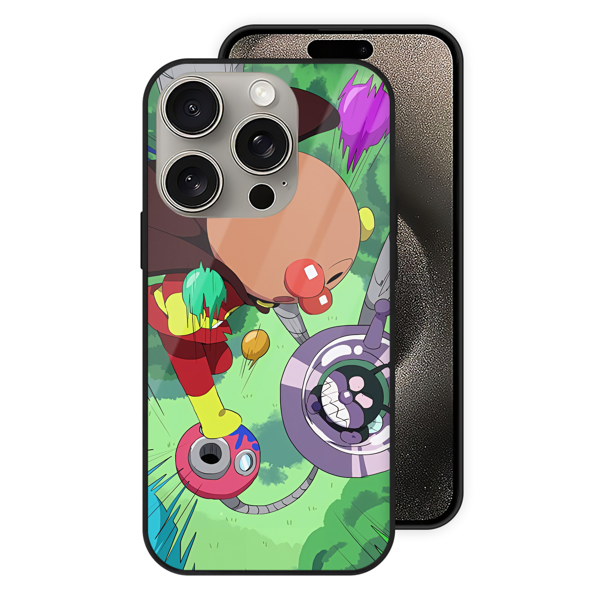 （画像用） アンパンマン Anpanman 【iPhone15Pro対応】スマホケース 耐衝撃＆黄変防止 背面ガラス