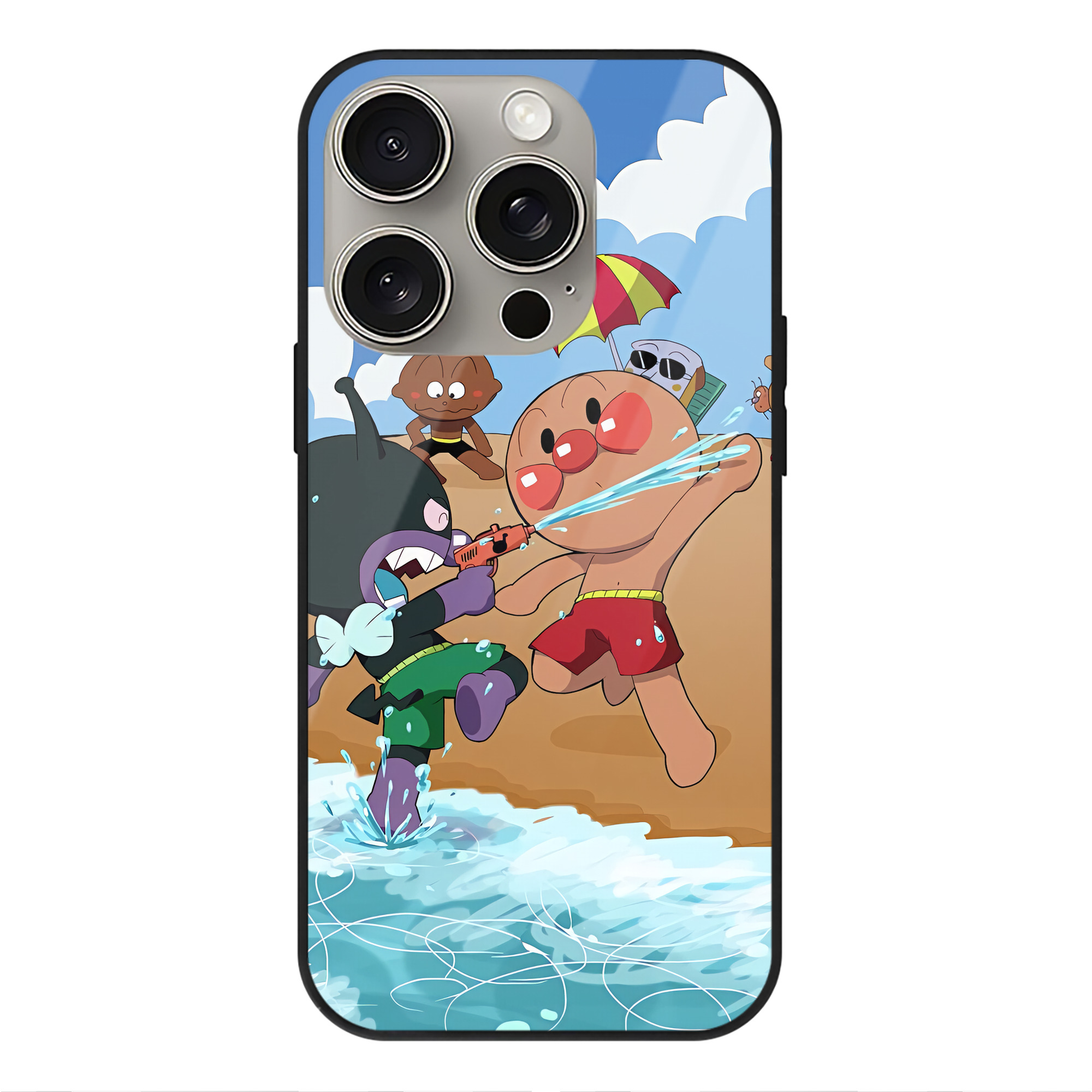 （画像用） アンパンマン Anpanman 【iPhone15Pro対応】スマホケース 耐衝撃＆黄変防止 背面ガラス