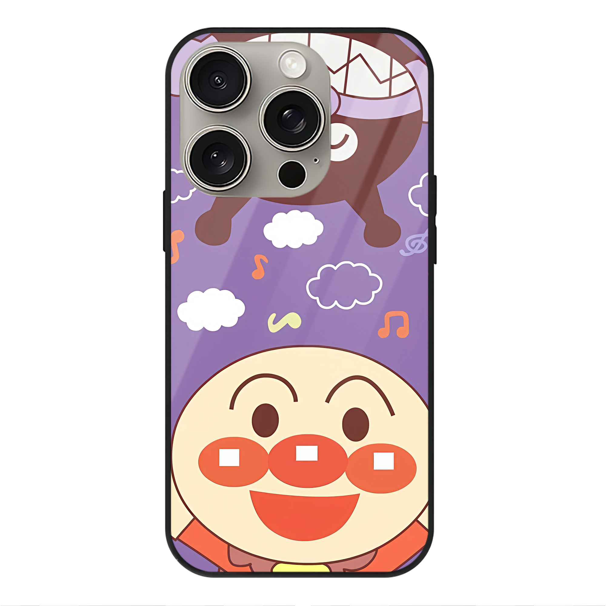 （画像用） アンパンマン Anpanman 【iPhone15Pro対応】スマホケース 耐衝撃＆黄変防止 背面ガラス