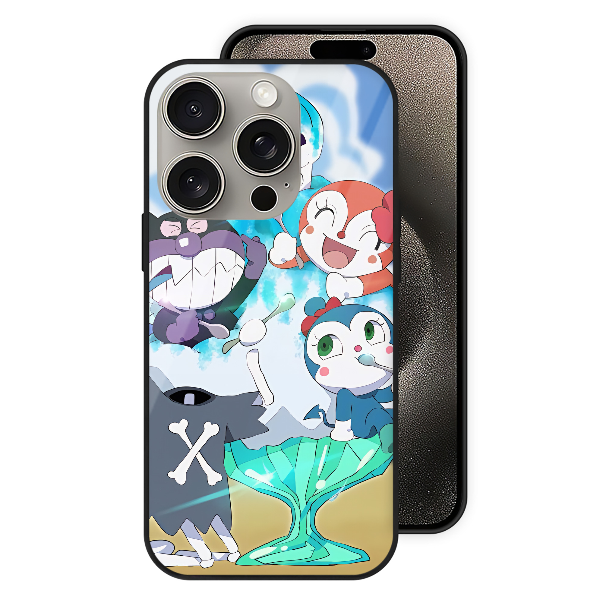 （画像用） アンパンマン Anpanman 【iPhone15Pro対応】スマホケース 耐衝撃＆黄変防止 背面ガラス