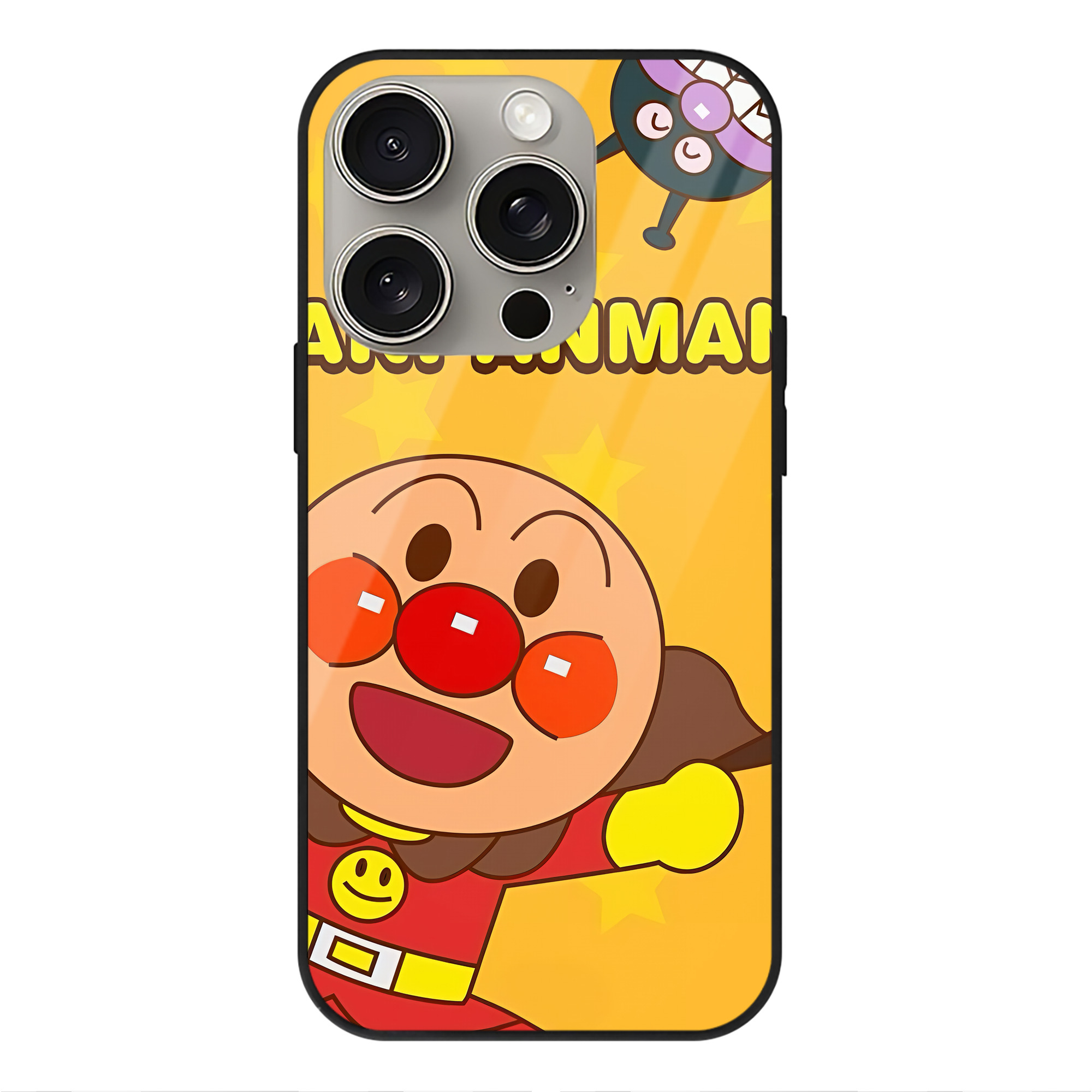 （画像用） アンパンマン Anpanman 【iPhone15Pro対応】スマホケース 耐衝撃＆黄変防止 背面ガラス