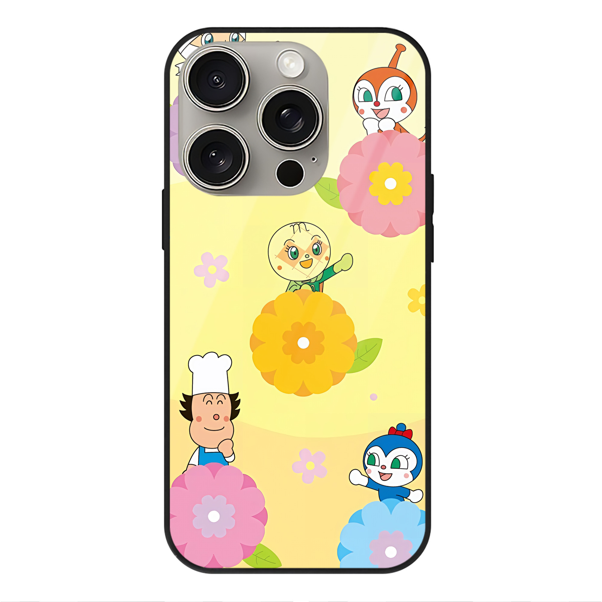 （画像用） アンパンマン Anpanman 【iPhone15Pro対応】スマホケース 耐衝撃＆黄変防止 背面ガラス