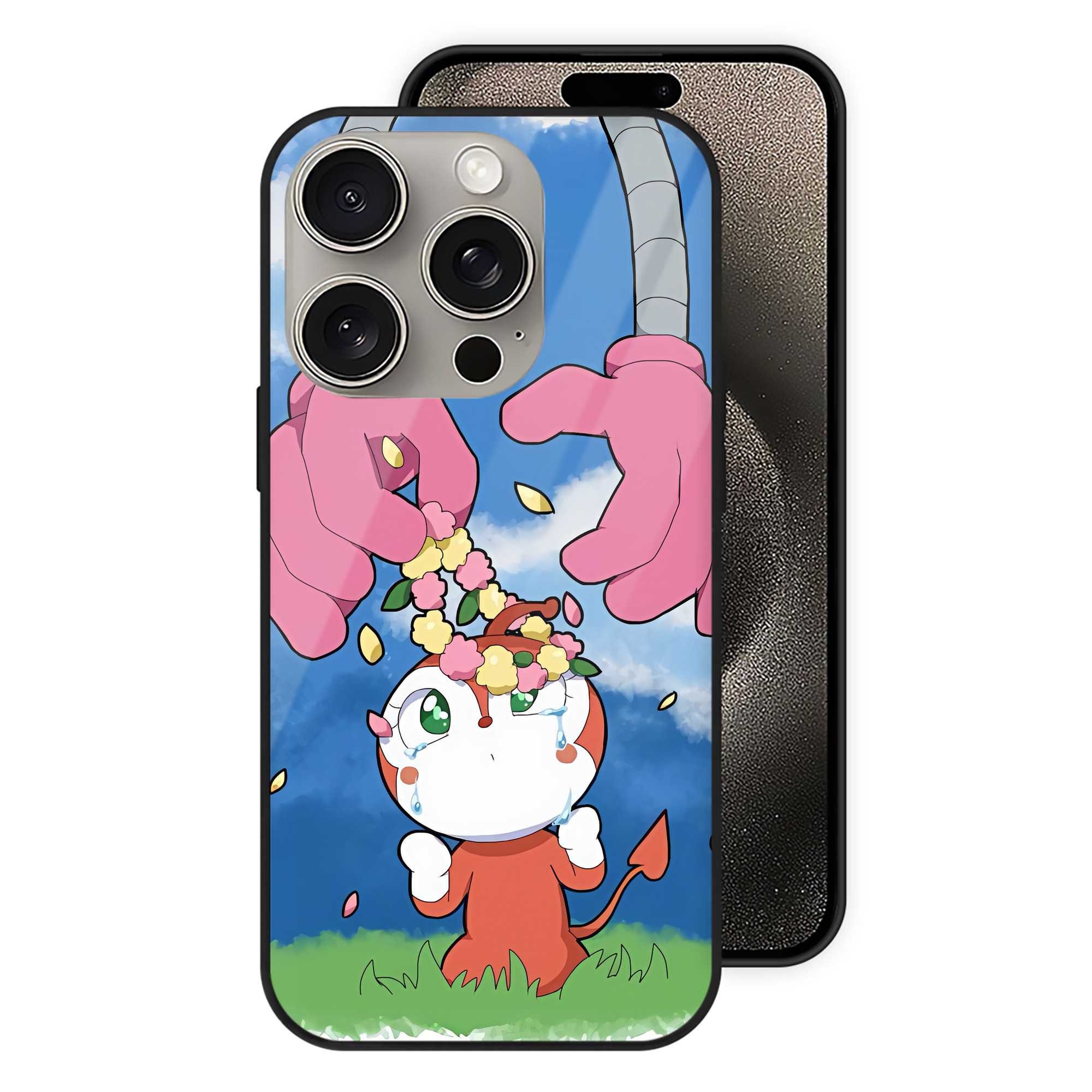 （画像用） アンパンマン Anpanman 【iPhone15Pro対応】スマホケース 耐衝撃＆黄変防止 背面ガラス