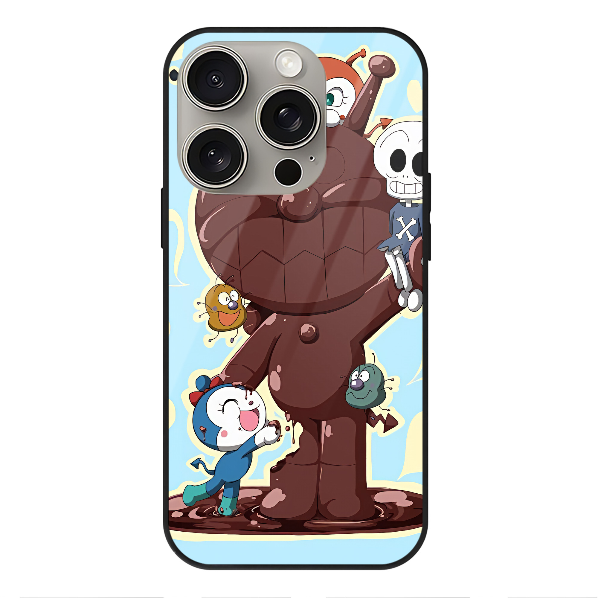 （画像用） アンパンマン Anpanman 【iPhone15Pro対応】スマホケース 耐衝撃＆黄変防止 背面ガラス