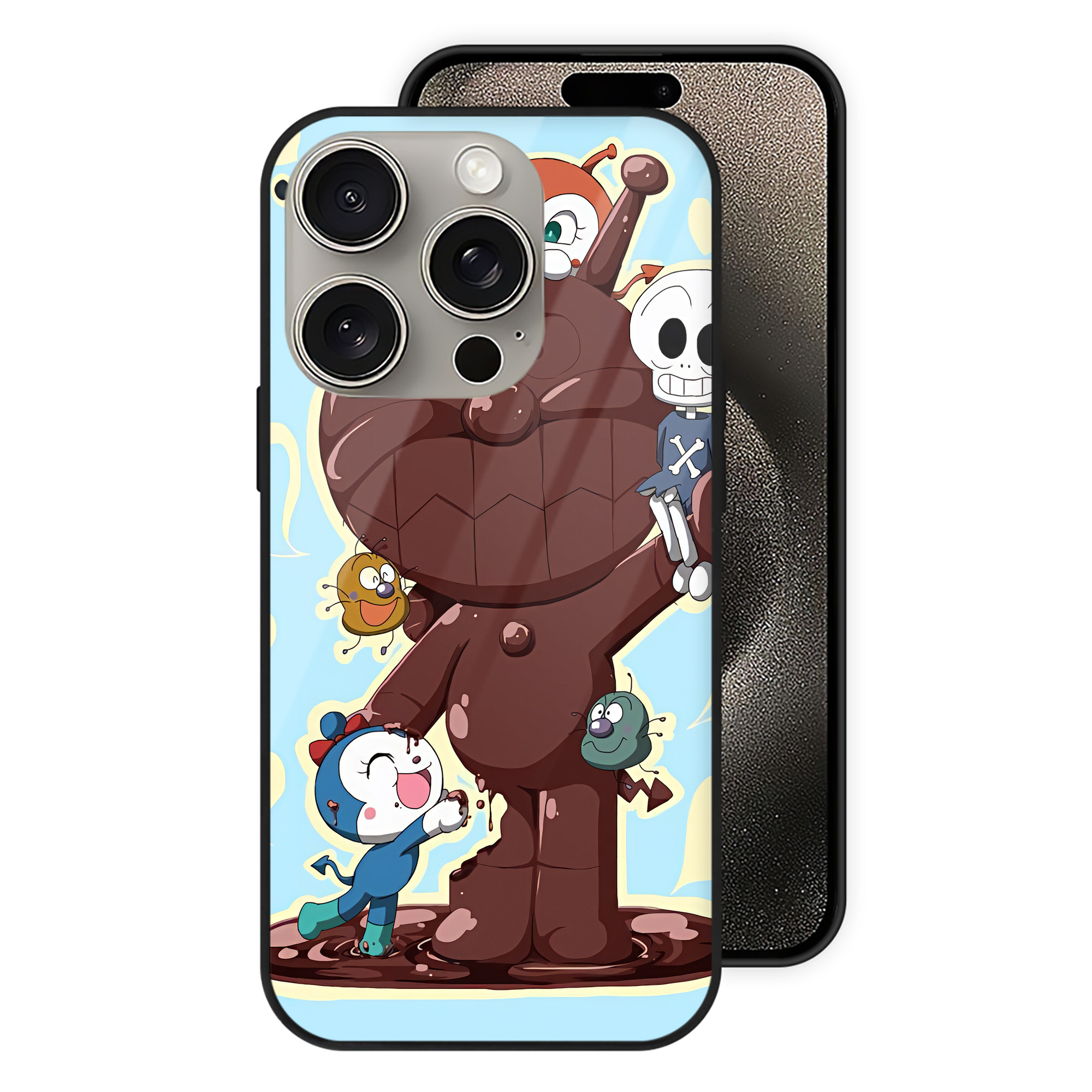（画像用） アンパンマン Anpanman 【iPhone15Pro対応】スマホケース 耐衝撃＆黄変防止 背面ガラス