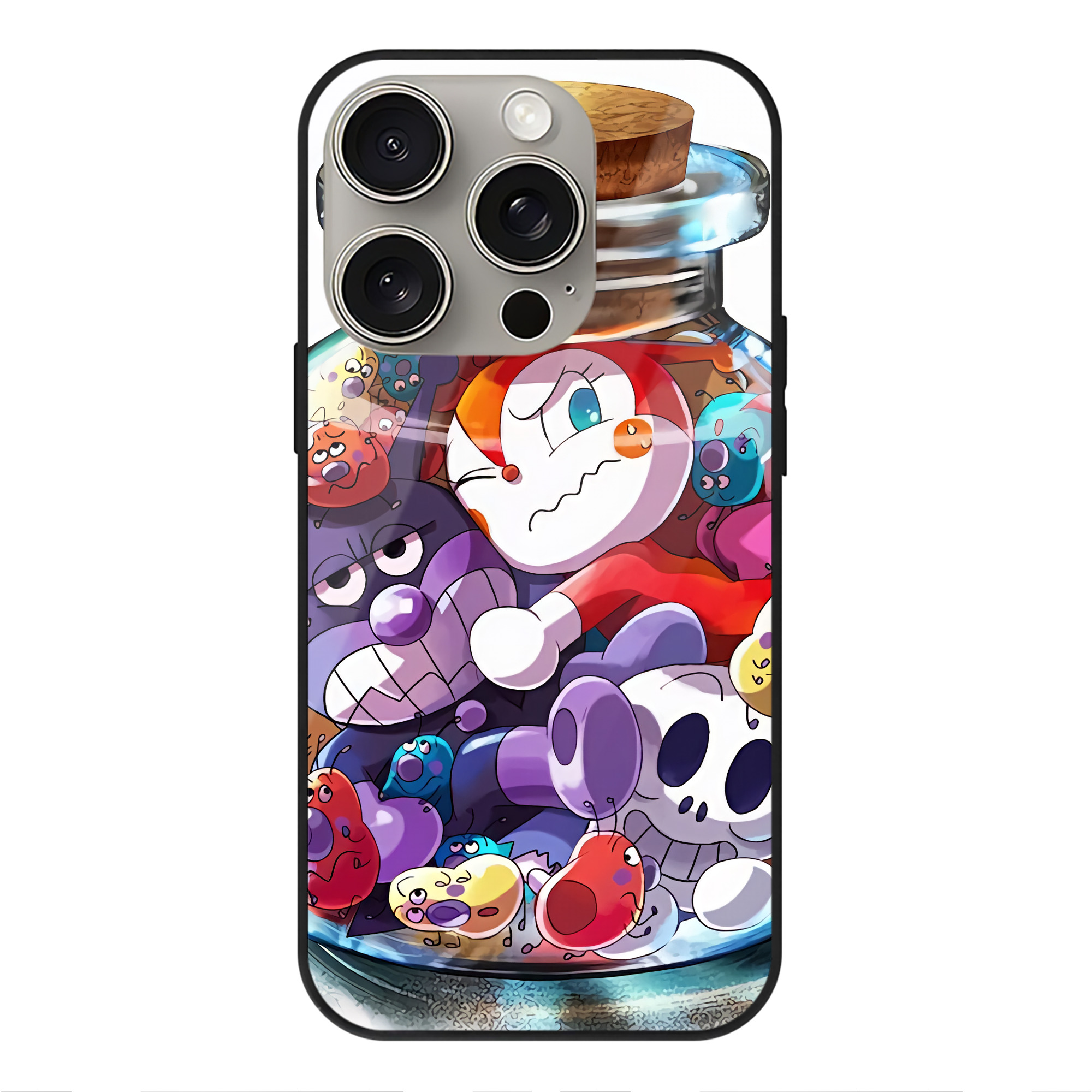 （画像用） アンパンマン Anpanman 【iPhone15Pro対応】スマホケース 耐衝撃＆黄変防止 背面ガラス