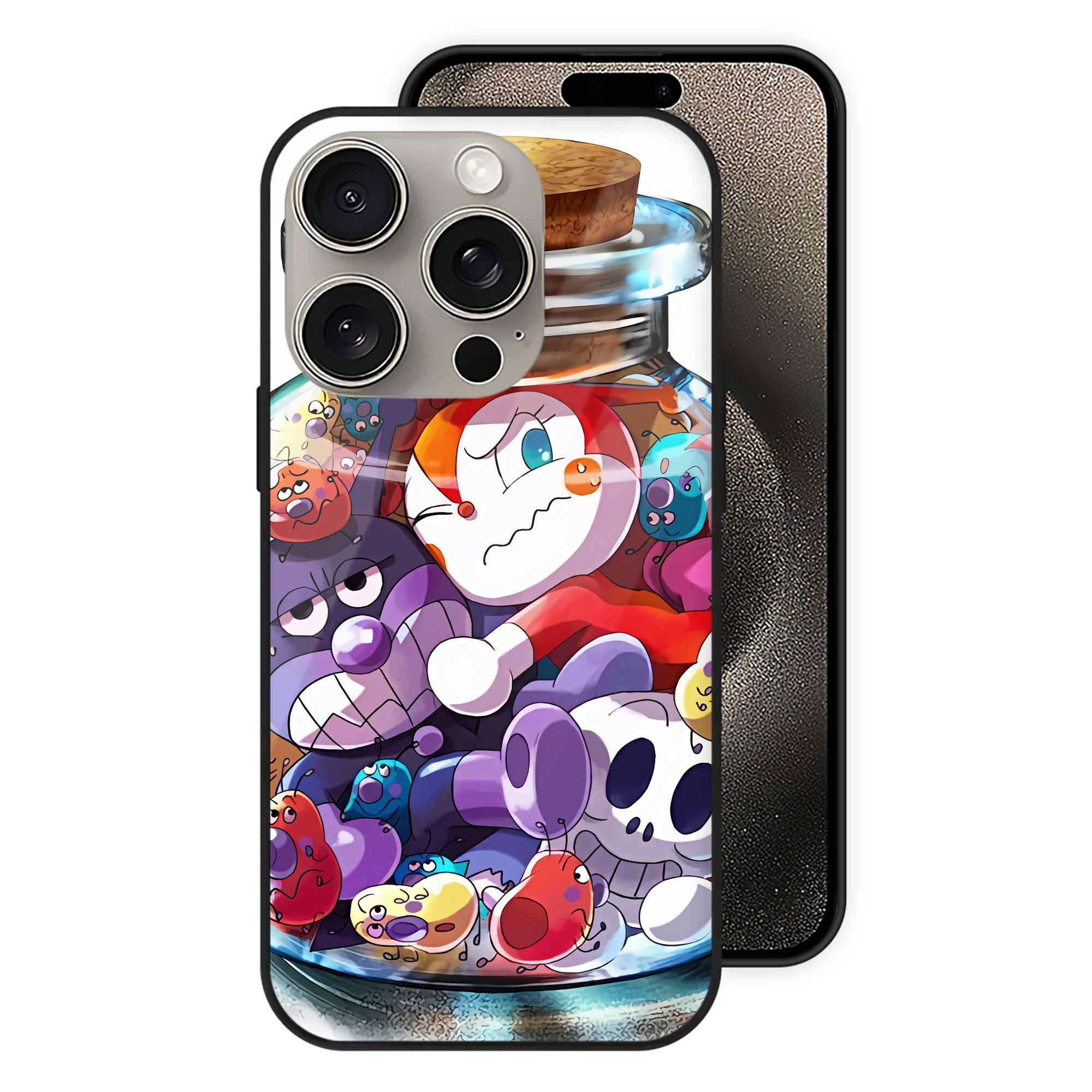 （画像用） アンパンマン Anpanman 【iPhone15Pro対応】スマホケース 耐衝撃＆黄変防止 背面ガラス