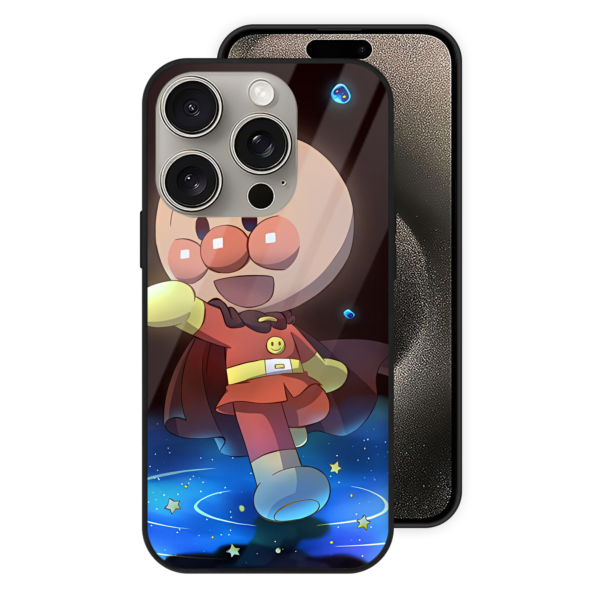 （画像用） アンパンマン Anpanman 【iPhone15Pro対応】スマホケース 耐衝撃＆黄変防止 背面ガラス