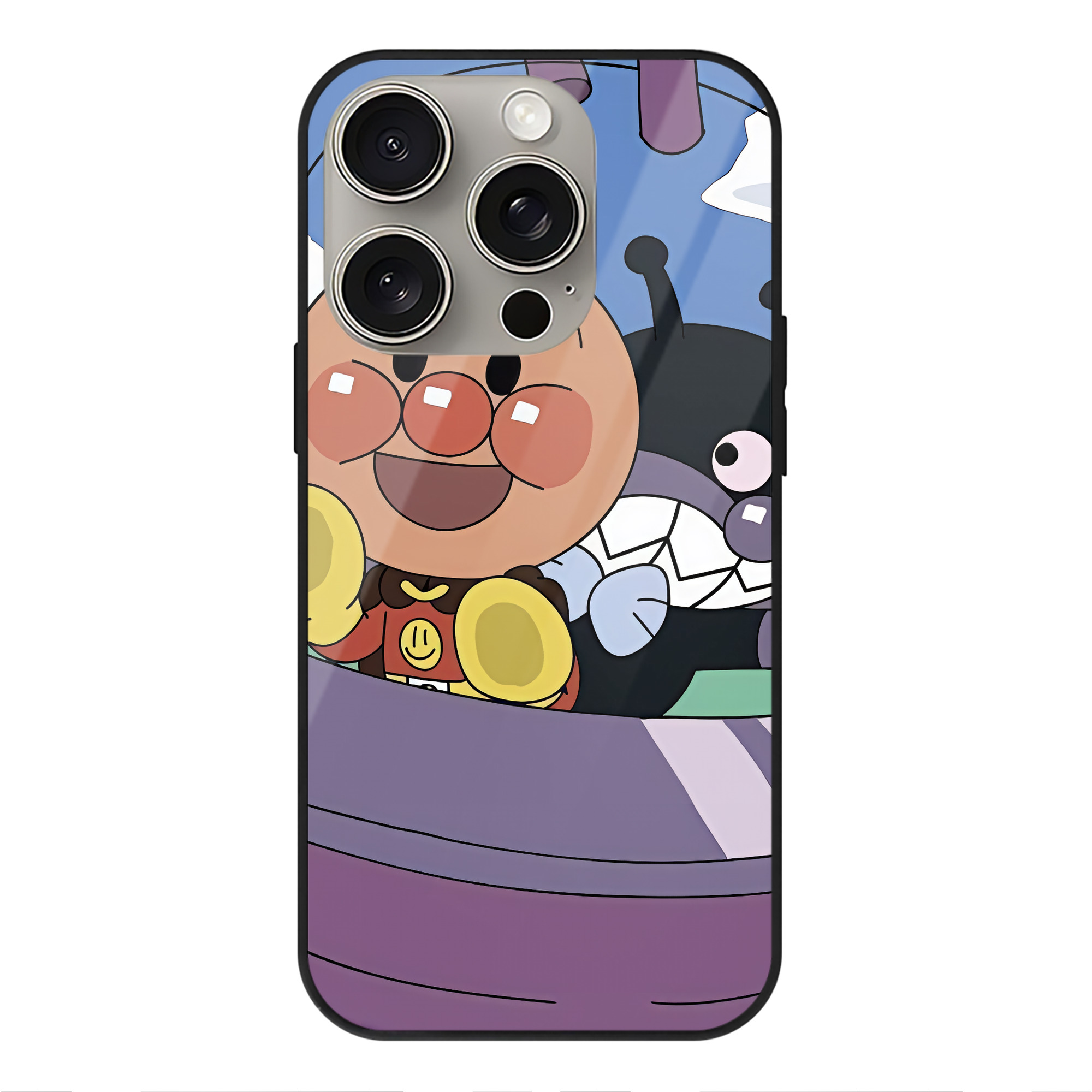 （画像用） アンパンマン Anpanman 【iPhone15Pro対応】スマホケース 耐衝撃＆黄変防止 背面ガラス