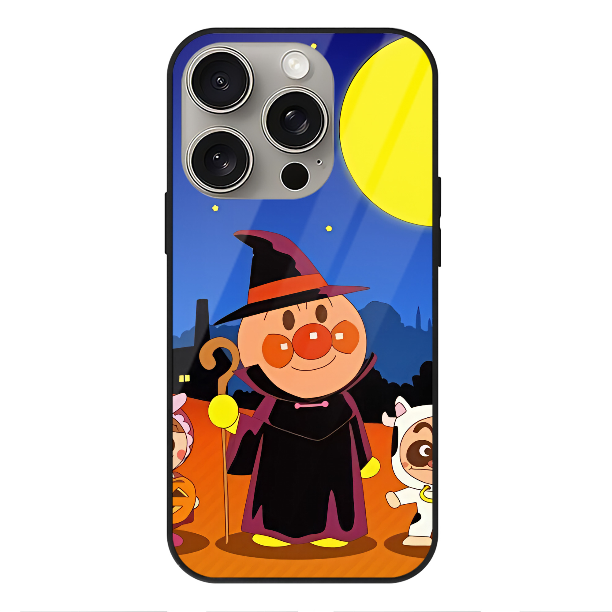 （画像用） アンパンマン Anpanman 【iPhone15Pro対応】スマホケース 耐衝撃＆黄変防止 背面ガラス