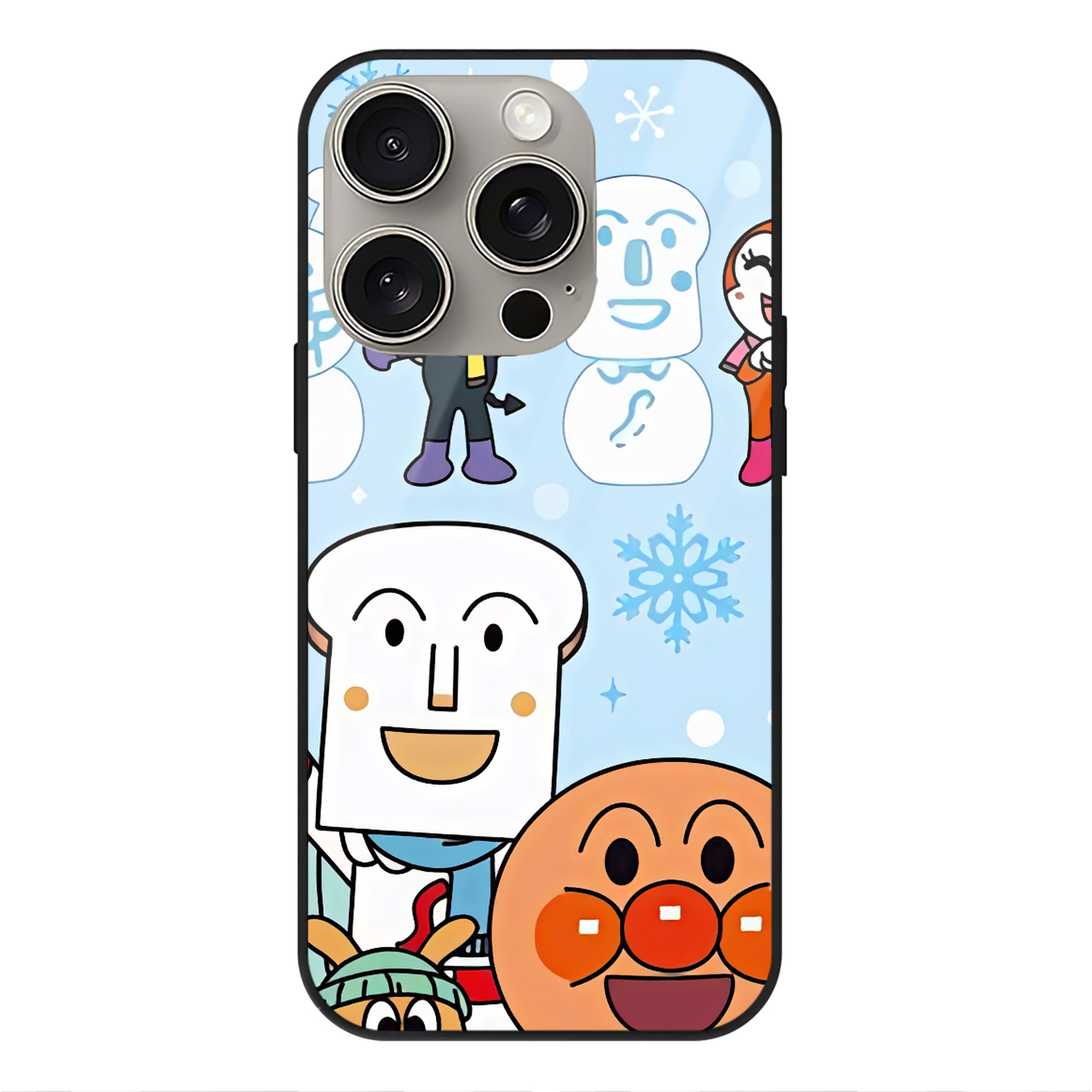 （画像用） アンパンマン Anpanman 【iPhone15Pro対応】スマホケース 耐衝撃＆黄変防止 背面ガラス