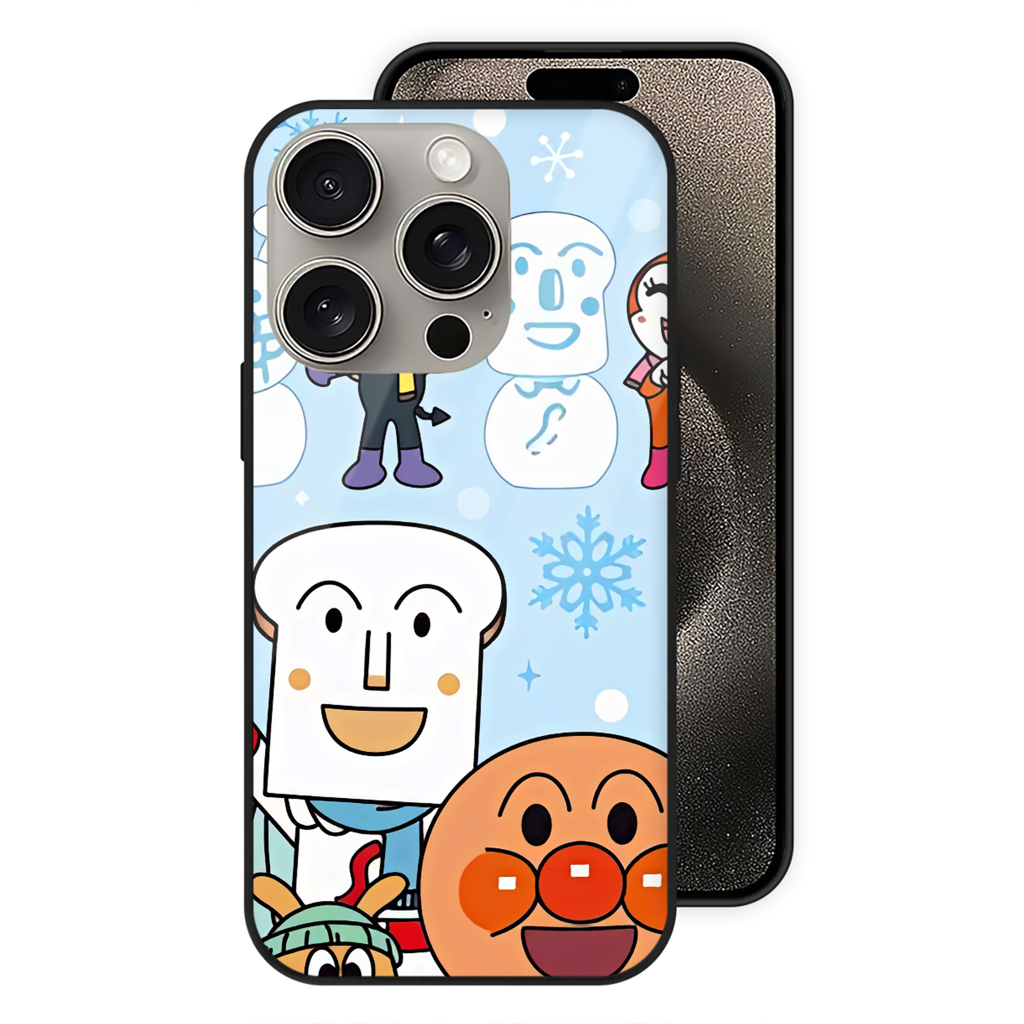 （画像用） アンパンマン Anpanman 【iPhone15Pro対応】スマホケース 耐衝撃＆黄変防止 背面ガラス