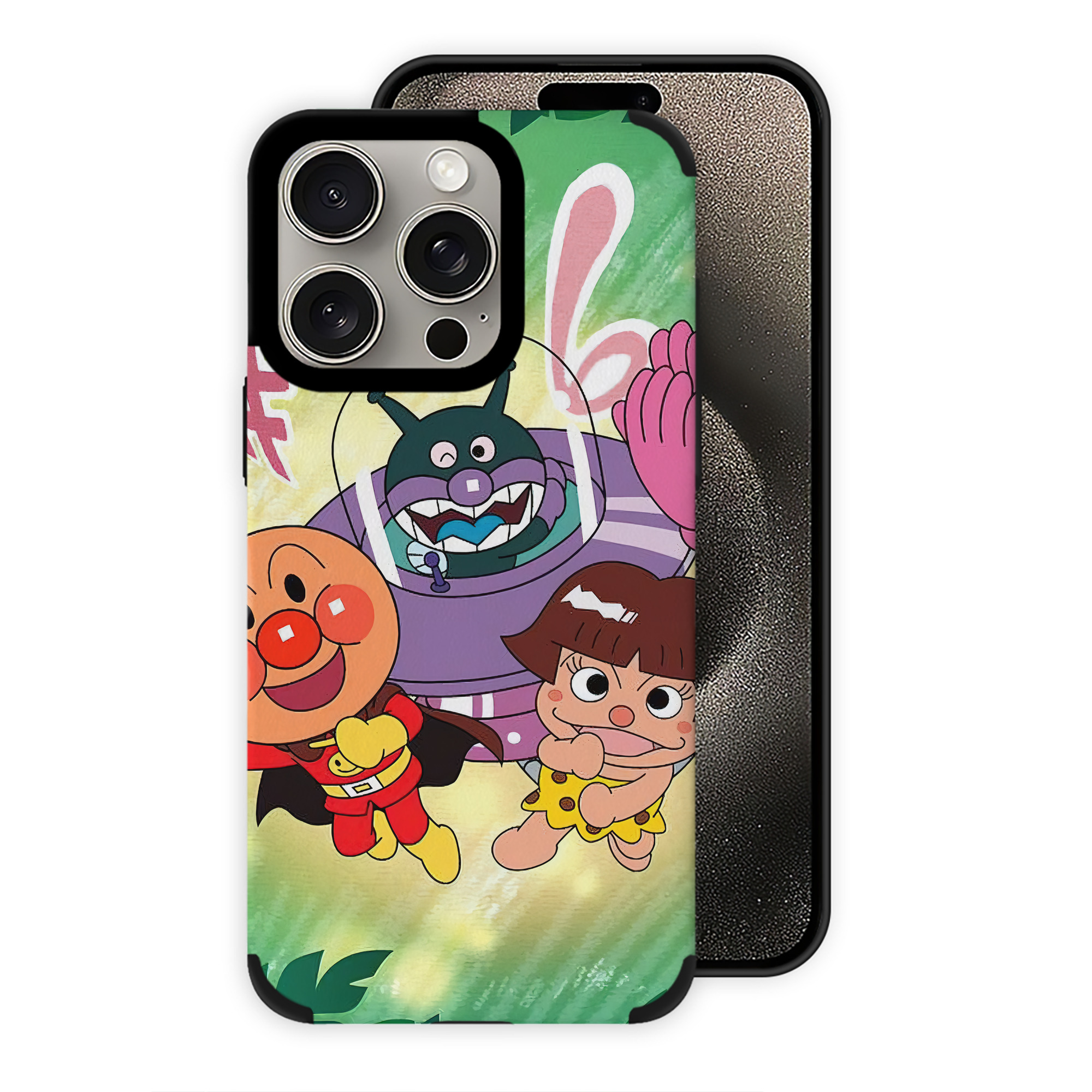 （画像用） アンパンマン Anpanman 【iPhone15ProMax対応】 PUレザー スマホケース 耐衝撃＆黄変防止
