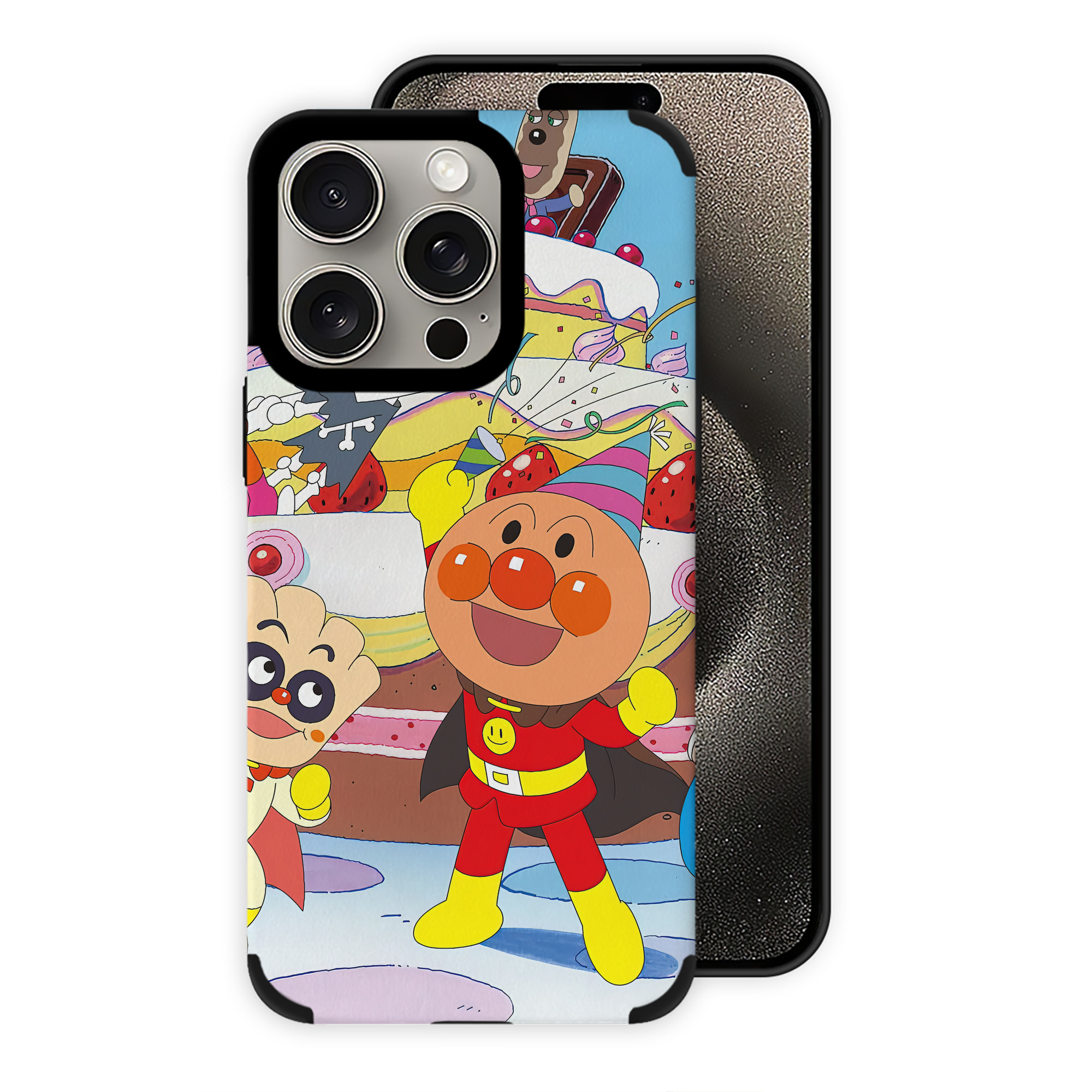 （画像用） アンパンマン Anpanman 【iPhone15ProMax対応】 PUレザー スマホケース 耐衝撃＆黄変防止