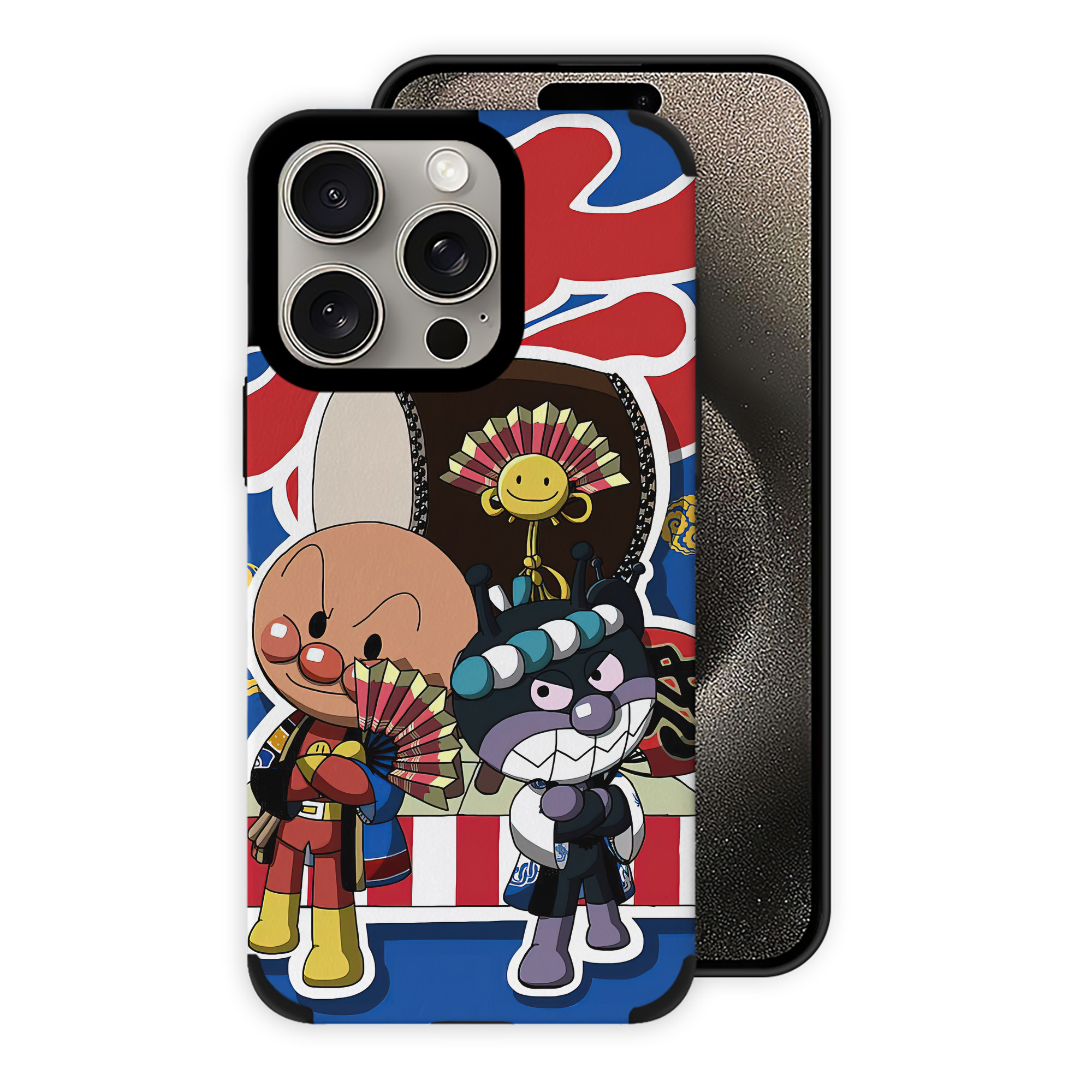 （画像用） アンパンマン Anpanman 【iPhone15ProMax対応】 PUレザー スマホケース 耐衝撃＆黄変防止