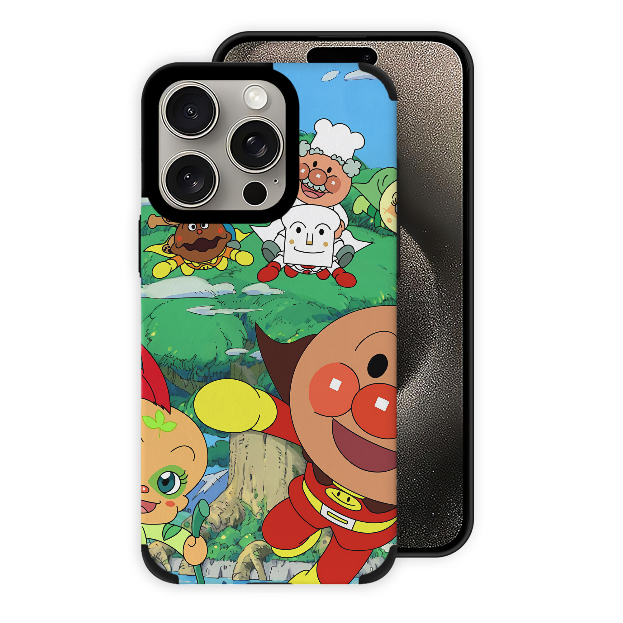 （画像用） アンパンマン Anpanman 【iPhone15ProMax対応】 PUレザー スマホケース 耐衝撃＆黄変防止