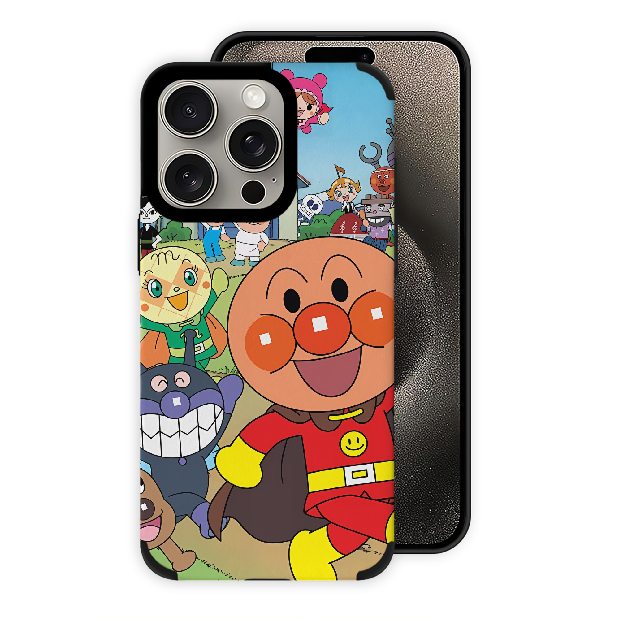 （画像用） アンパンマン Anpanman 【iPhone15ProMax対応】 PUレザー スマホケース 耐衝撃＆黄変防止