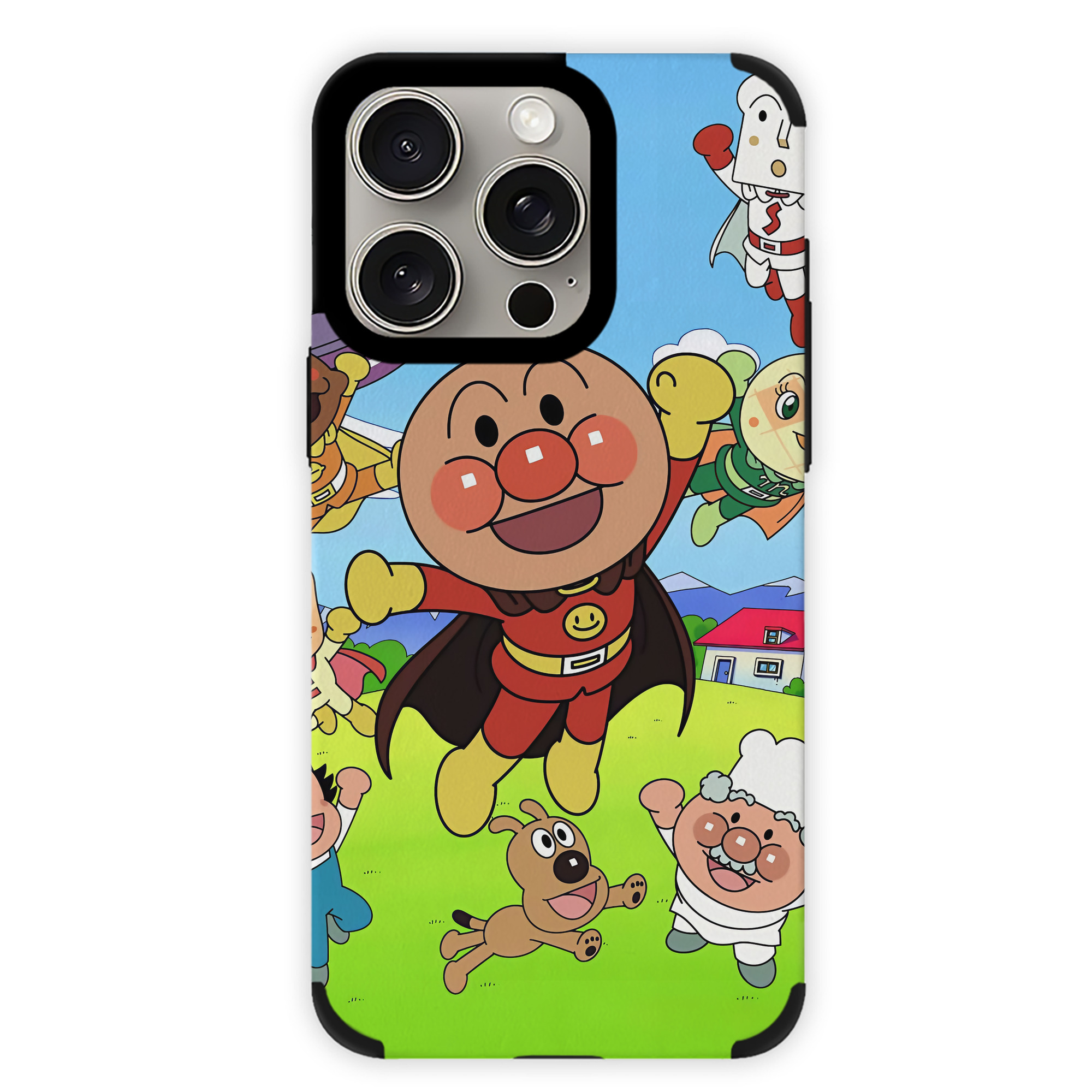 （画像用） アンパンマン Anpanman 【iPhone15ProMax対応】 PUレザー スマホケース 耐衝撃＆黄変防止