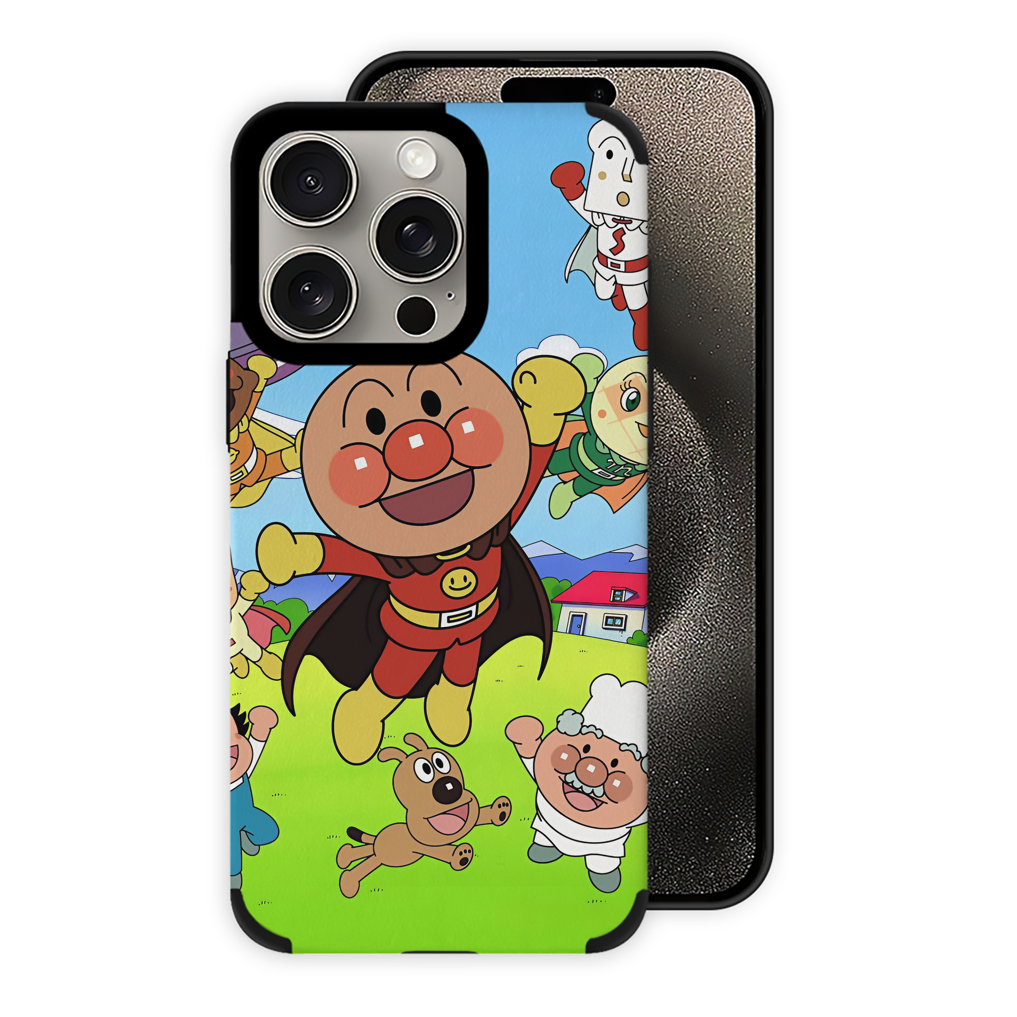 （画像用） アンパンマン Anpanman 【iPhone15ProMax対応】 PUレザー スマホケース 耐衝撃＆黄変防止