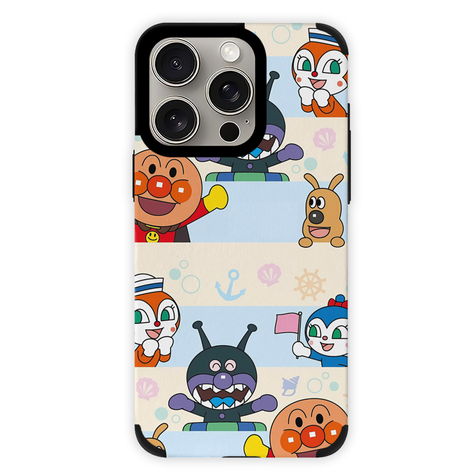 （画像用） アンパンマン Anpanman 【iPhone15ProMax対応】 PUレザー スマホケース 耐衝撃＆黄変防止