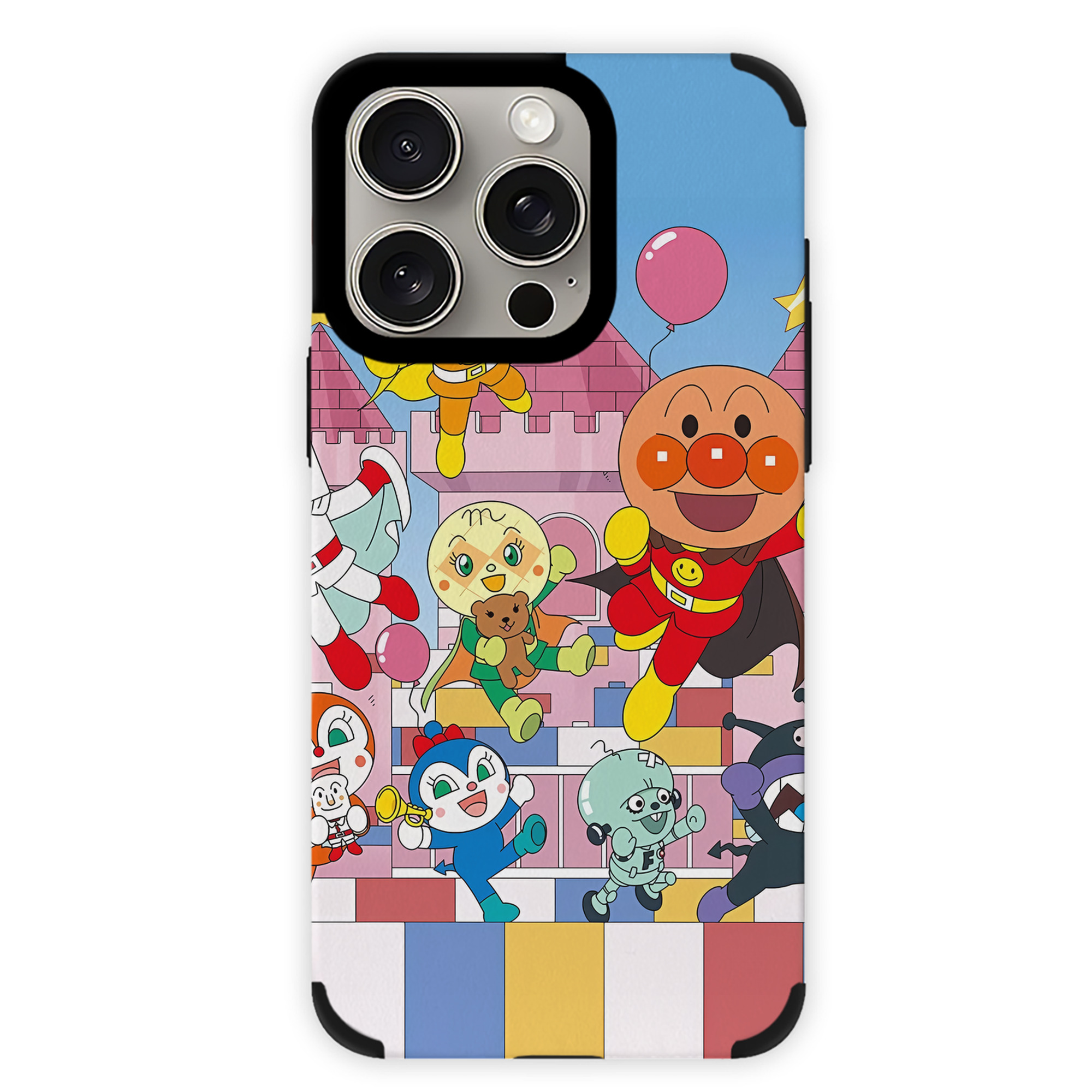 （画像用） アンパンマン Anpanman 【iPhone15ProMax対応】 PUレザー スマホケース 耐衝撃＆黄変防止