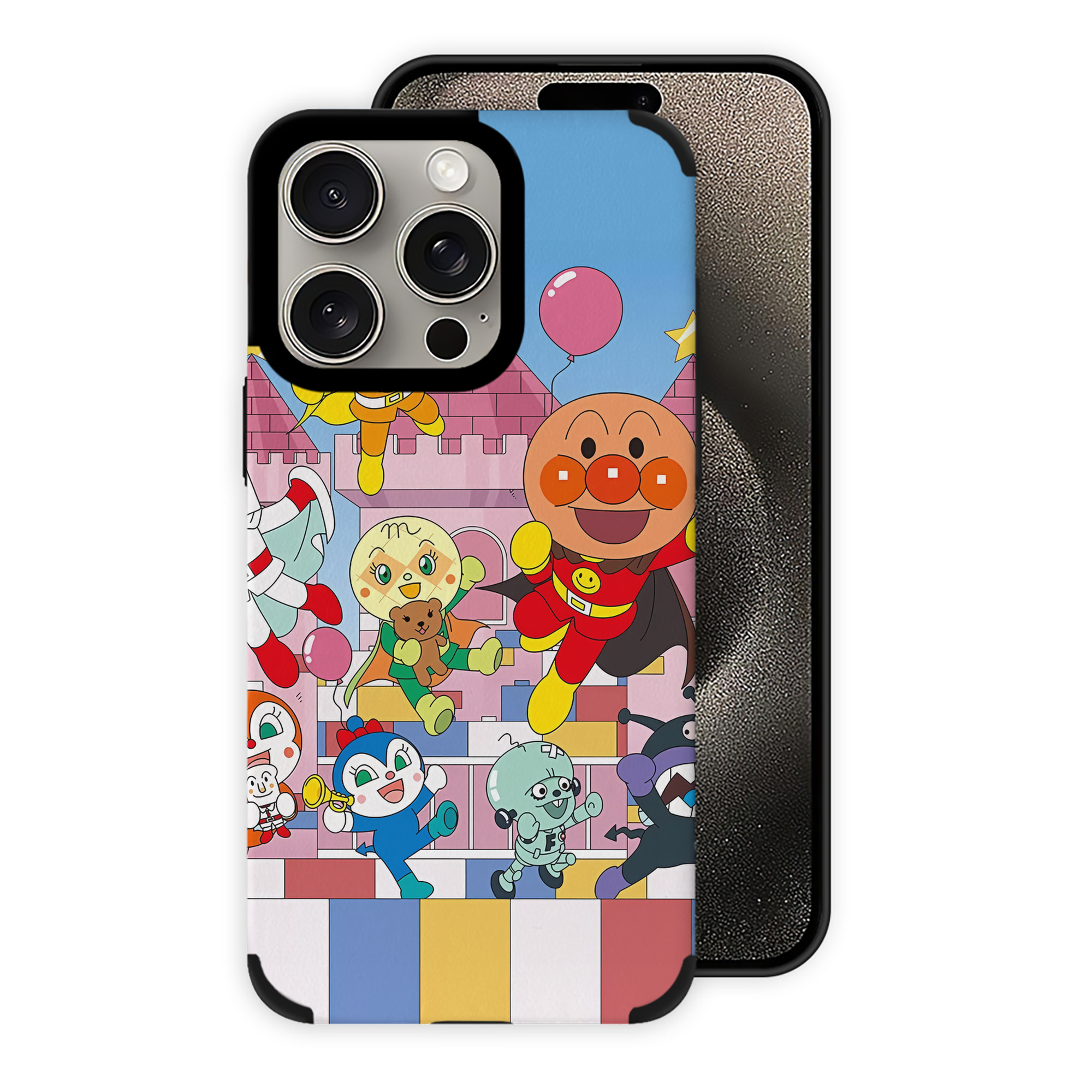 （画像用） アンパンマン Anpanman 【iPhone15ProMax対応】 PUレザー スマホケース 耐衝撃＆黄変防止
