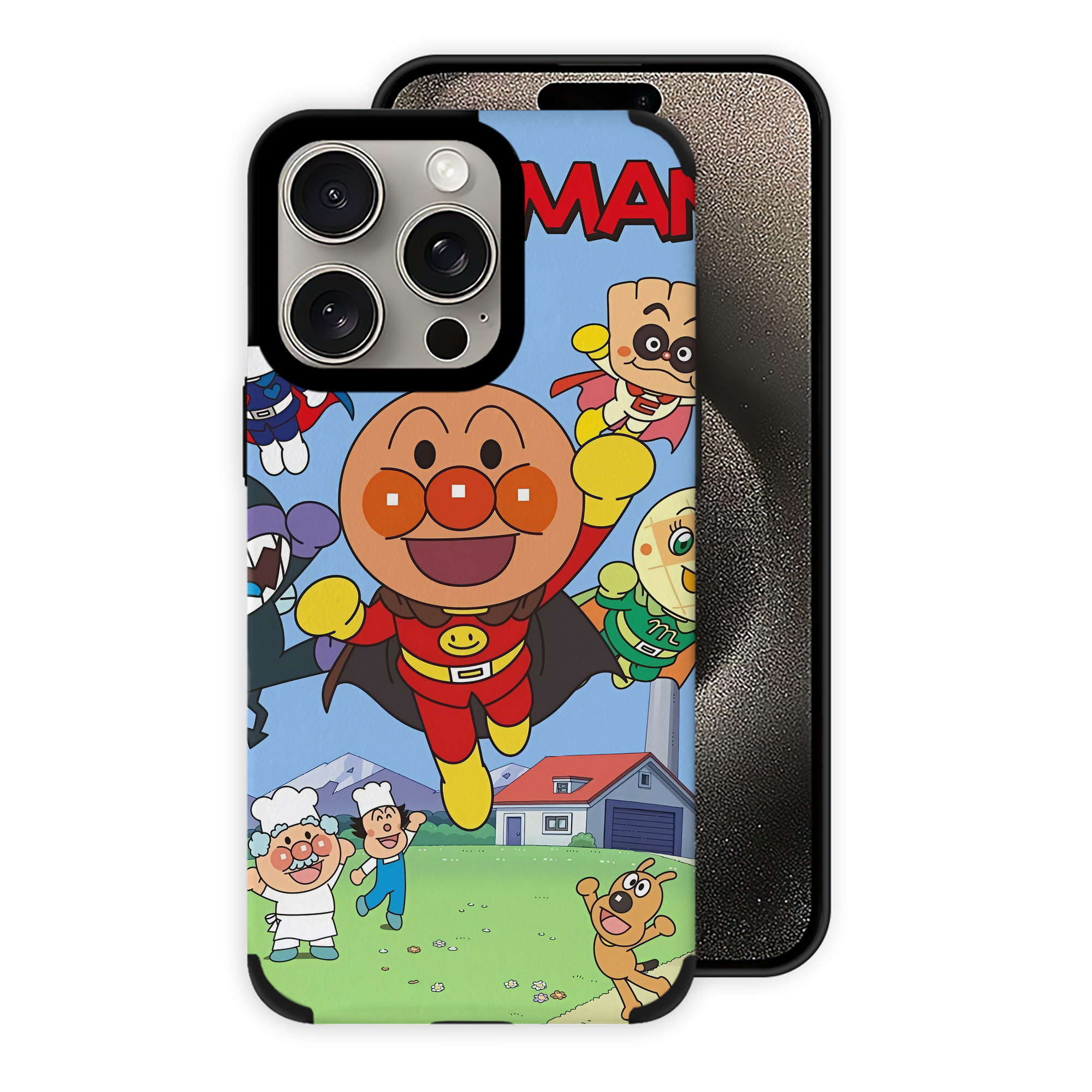 （画像用） アンパンマン Anpanman 【iPhone15ProMax対応】 PUレザー スマホケース 耐衝撃＆黄変防止