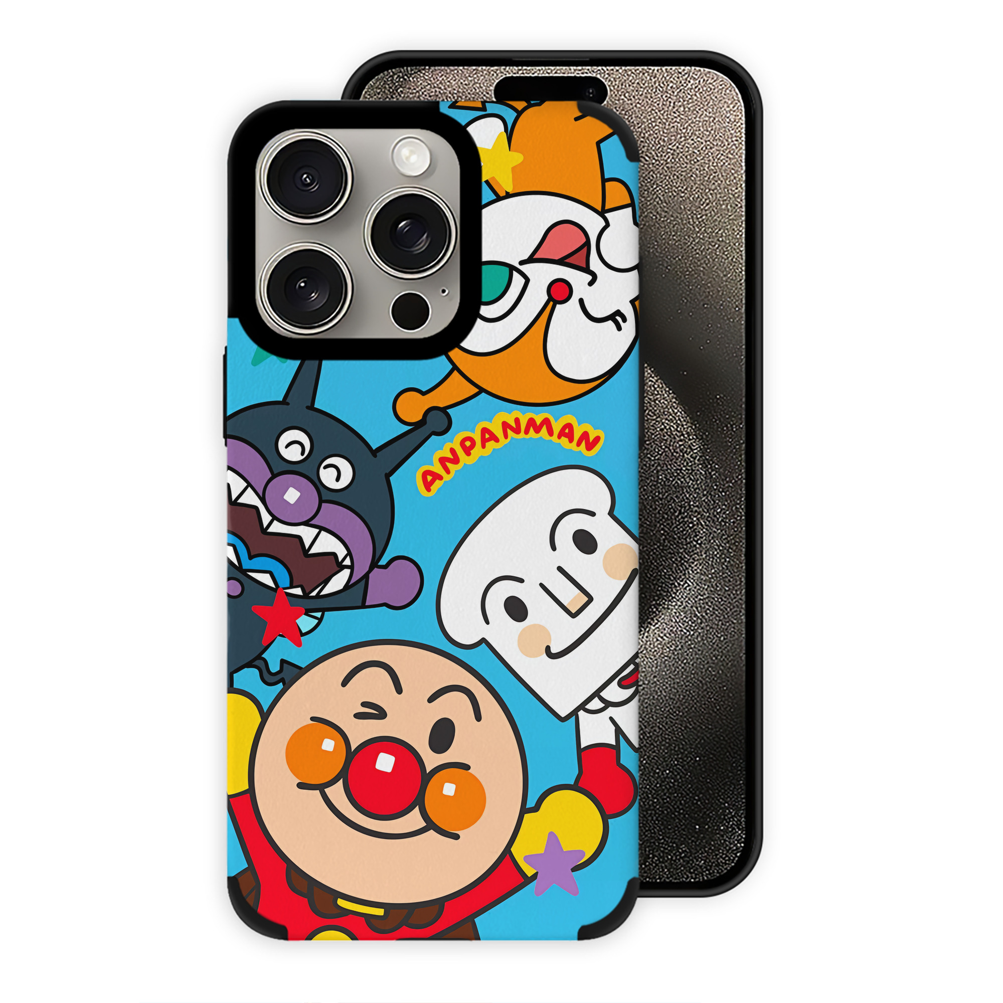 （画像用） アンパンマン Anpanman 【iPhone15ProMax対応】 PUレザー スマホケース 耐衝撃＆黄変防止