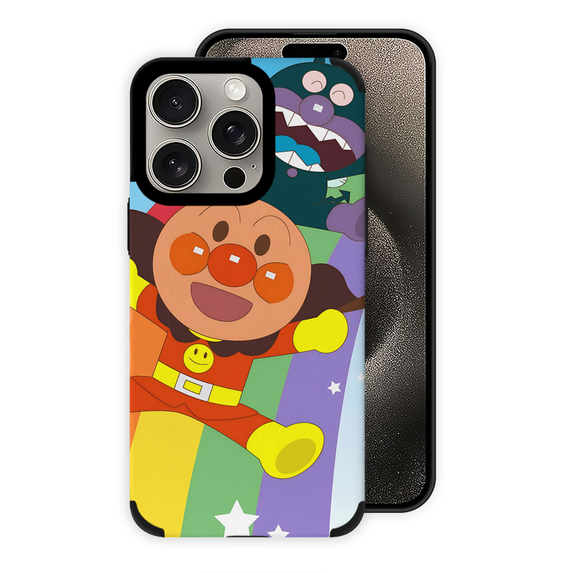 （画像用） アンパンマン Anpanman 【iPhone15ProMax対応】 PUレザー スマホケース 耐衝撃＆黄変防止