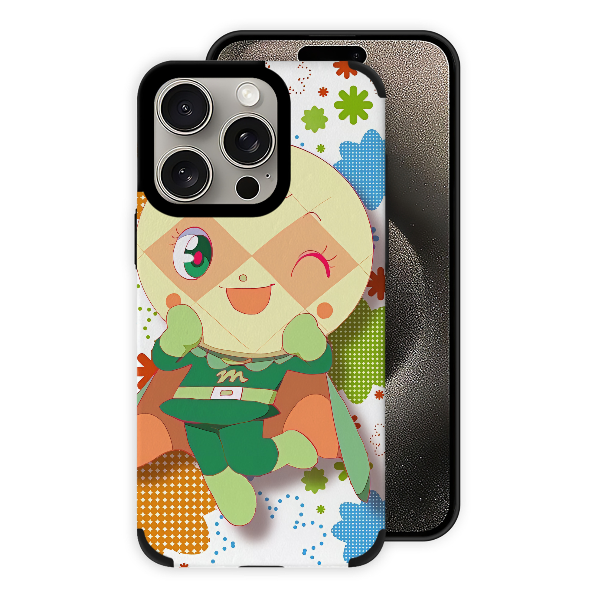 （画像用） アンパンマン Anpanman 【iPhone15ProMax対応】 PUレザー スマホケース 耐衝撃＆黄変防止