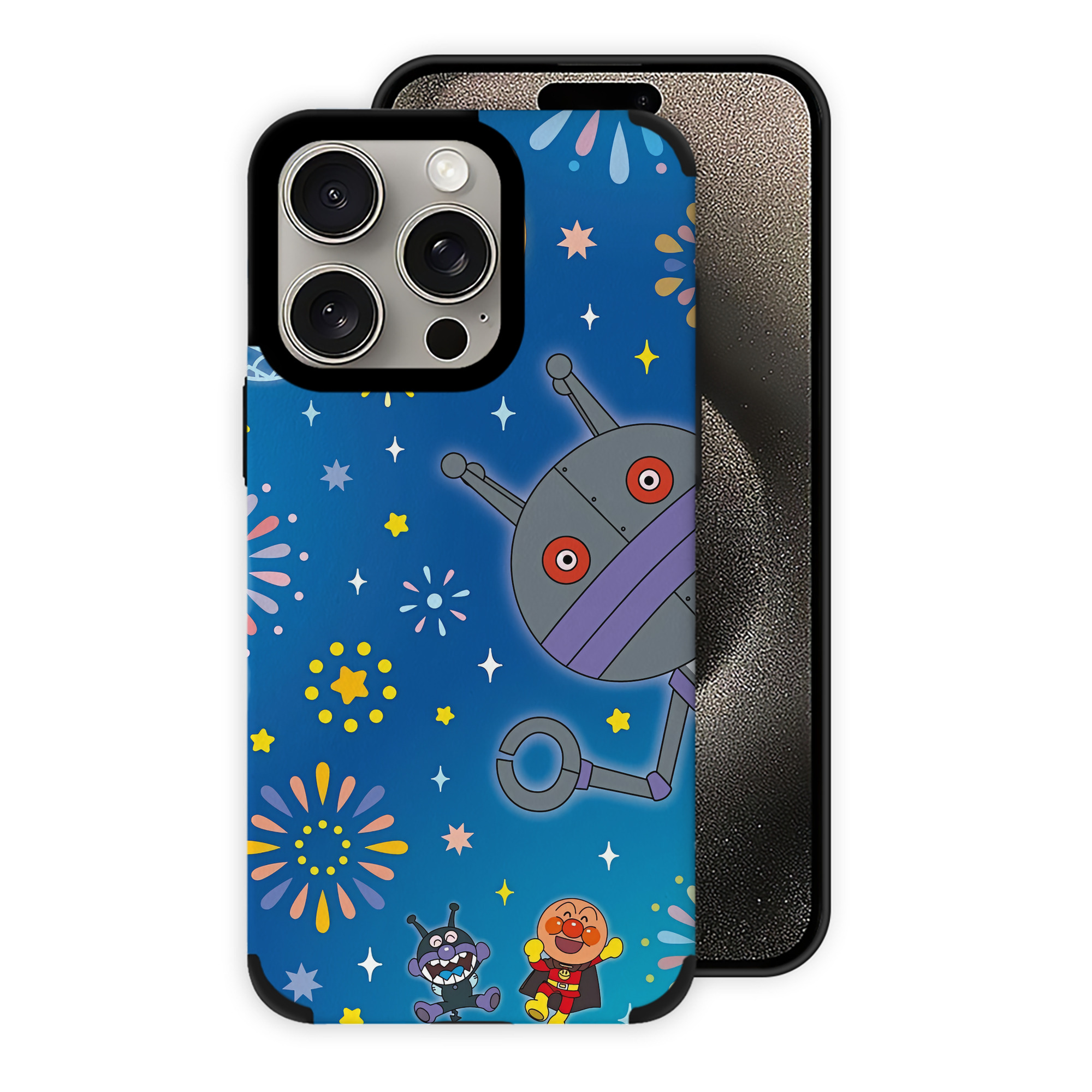 （画像用） アンパンマン Anpanman 【iPhone15ProMax対応】 PUレザー スマホケース 耐衝撃＆黄変防止