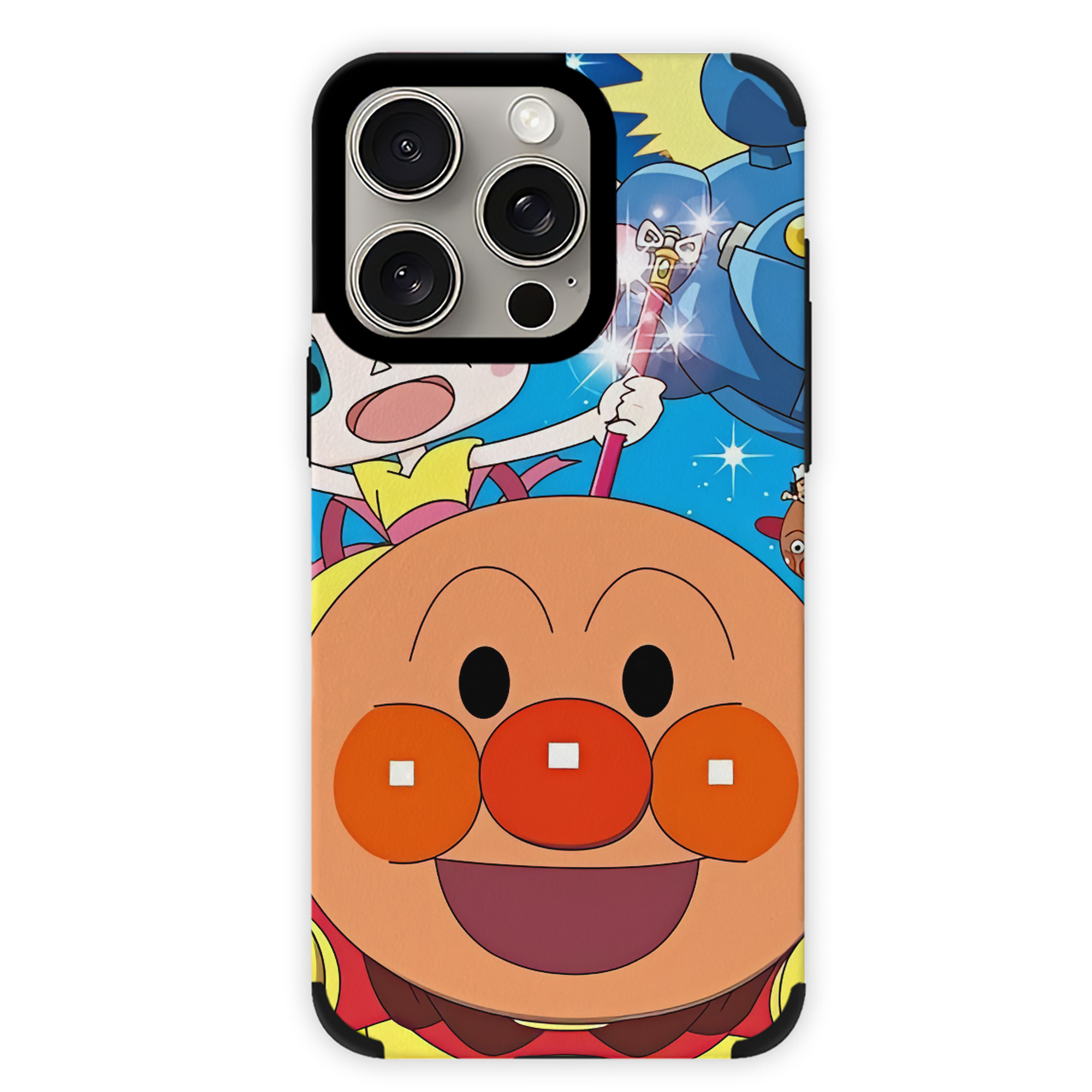 （画像用） アンパンマン Anpanman 【iPhone15ProMax対応】 PUレザー スマホケース 耐衝撃＆黄変防止